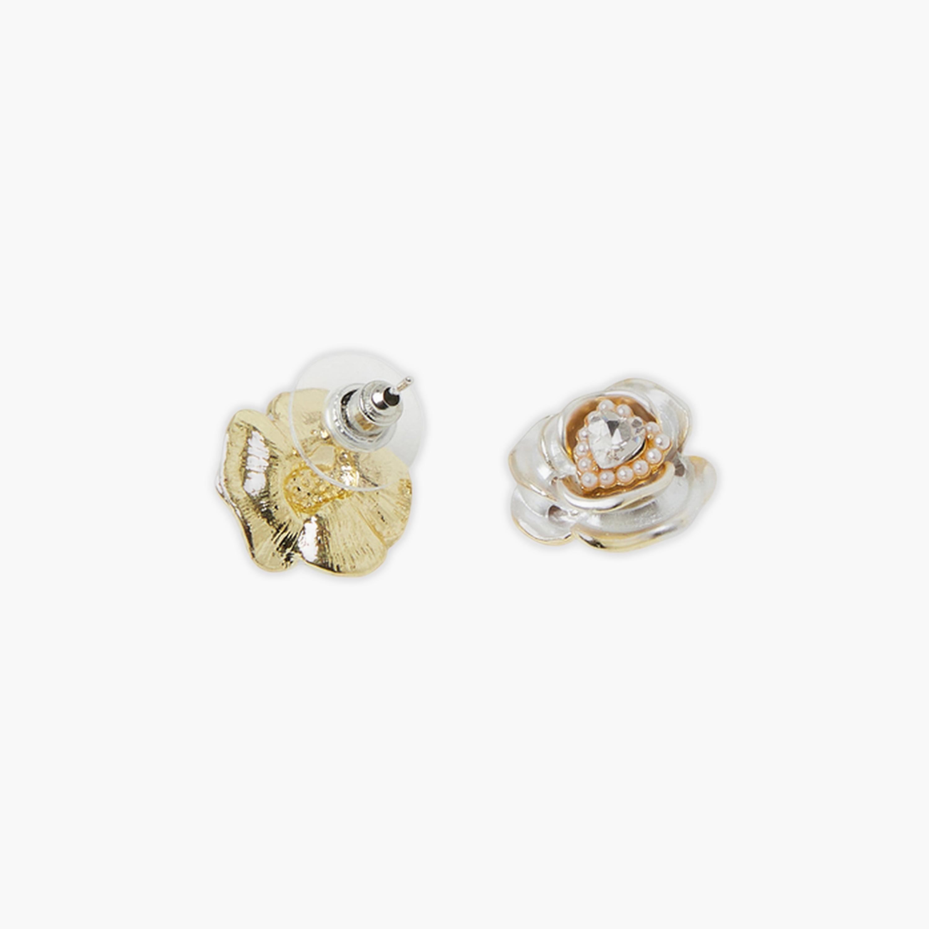 Styli Floral Stud Earrings-women-watchesandjewellery-jewellery-earrings-image-3