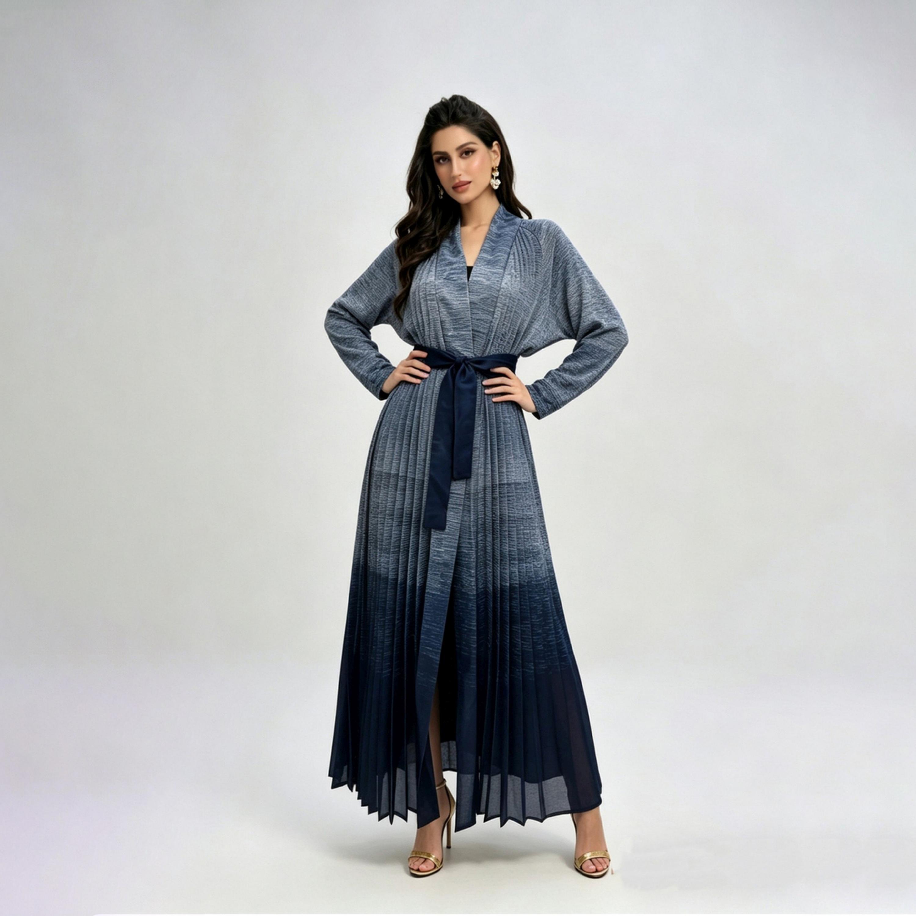 Take Two Multi-Color Printed Ruffled Abaya-women-arabicclothing-abayas-image-1