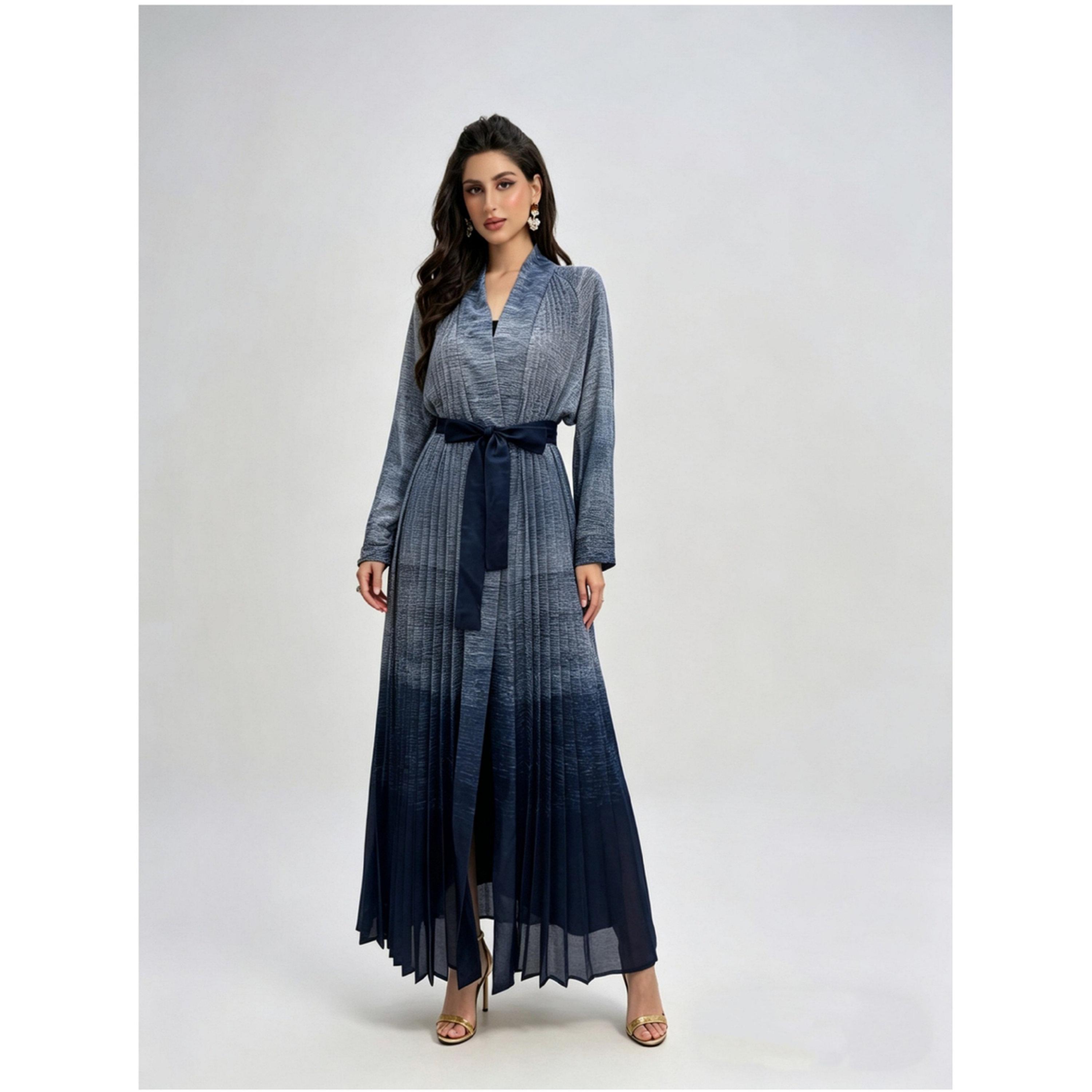 Take Two Multi-Color Printed Ruffled Abaya-women-arabicclothing-abayas-image-4