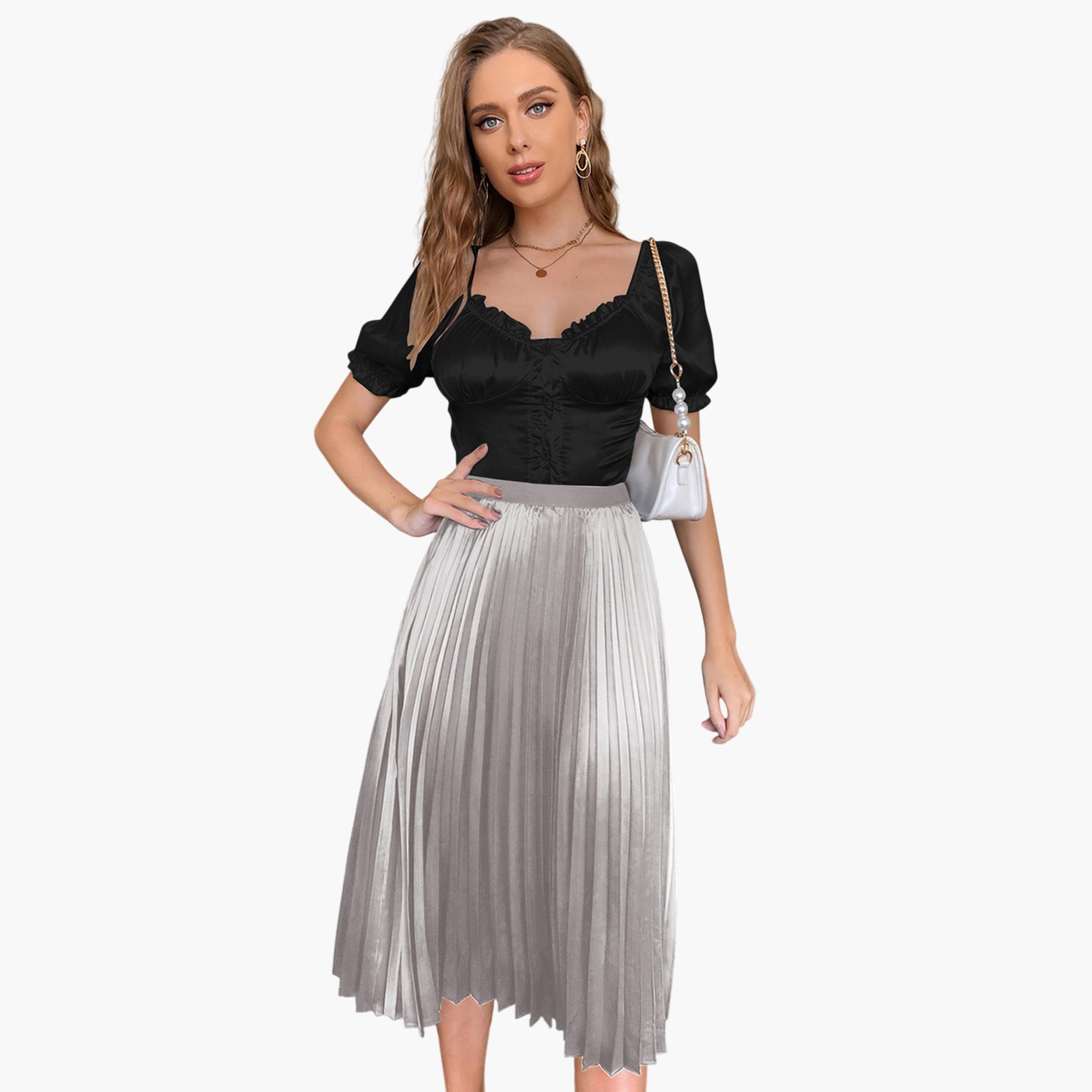 تنورة طويلة بكسرات وأنيقة-women-clothing-skirts-image-2