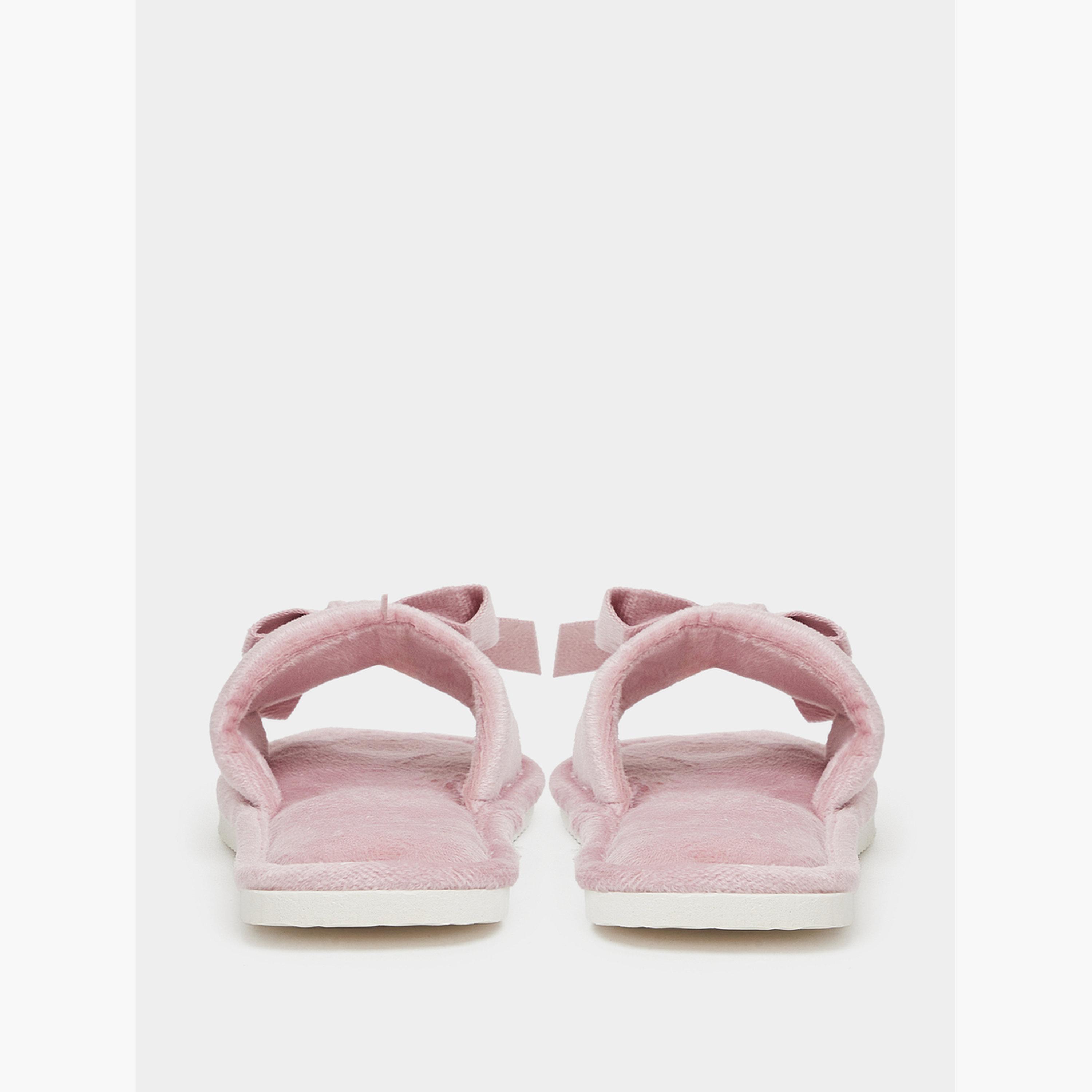 Styli Pink Knot Detail Bedroom Slippers-women-shoes-flats-slides-image-5