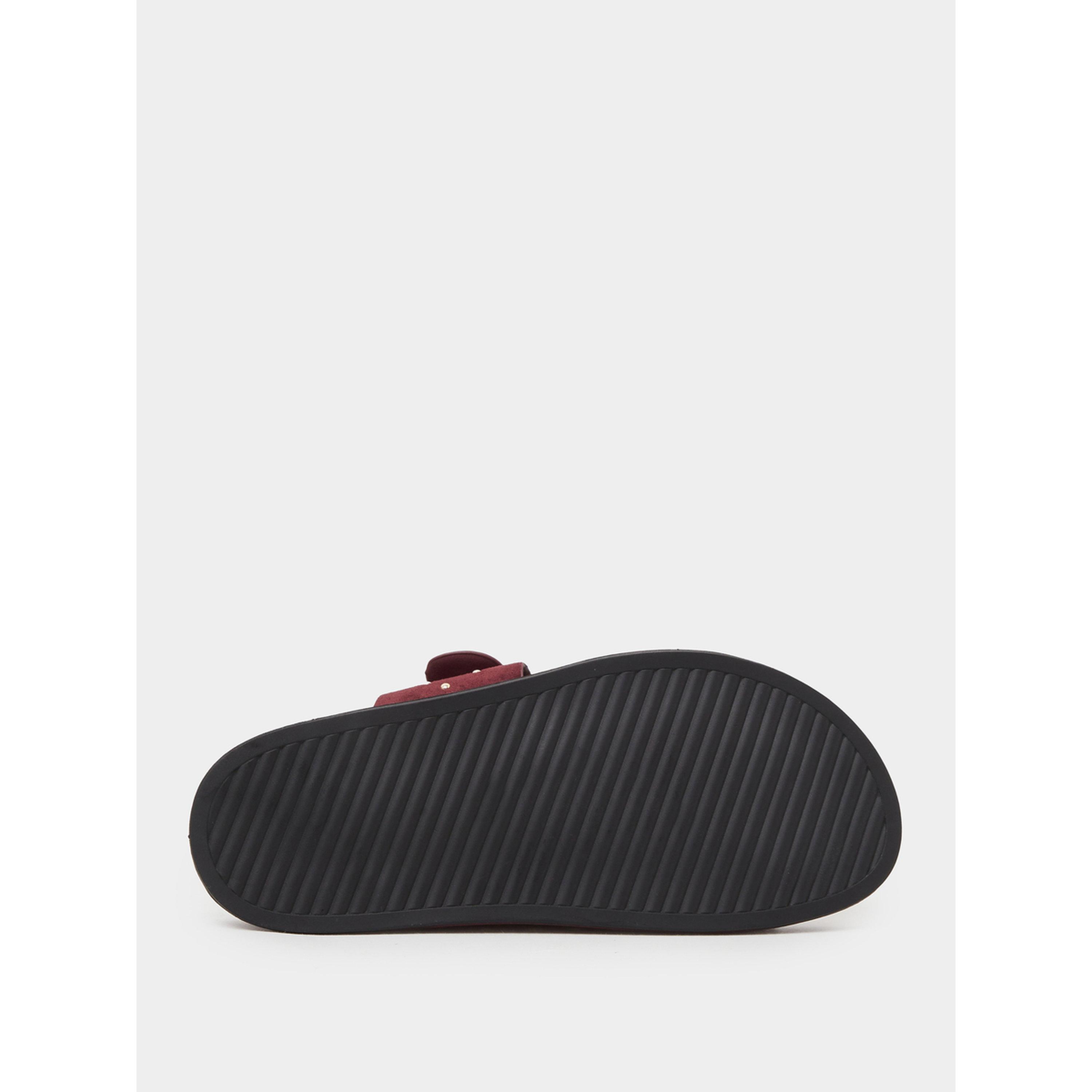 Styli Burgundy Studded Flat Comfort Sandals-women-shoes-sandals-flats-image-7