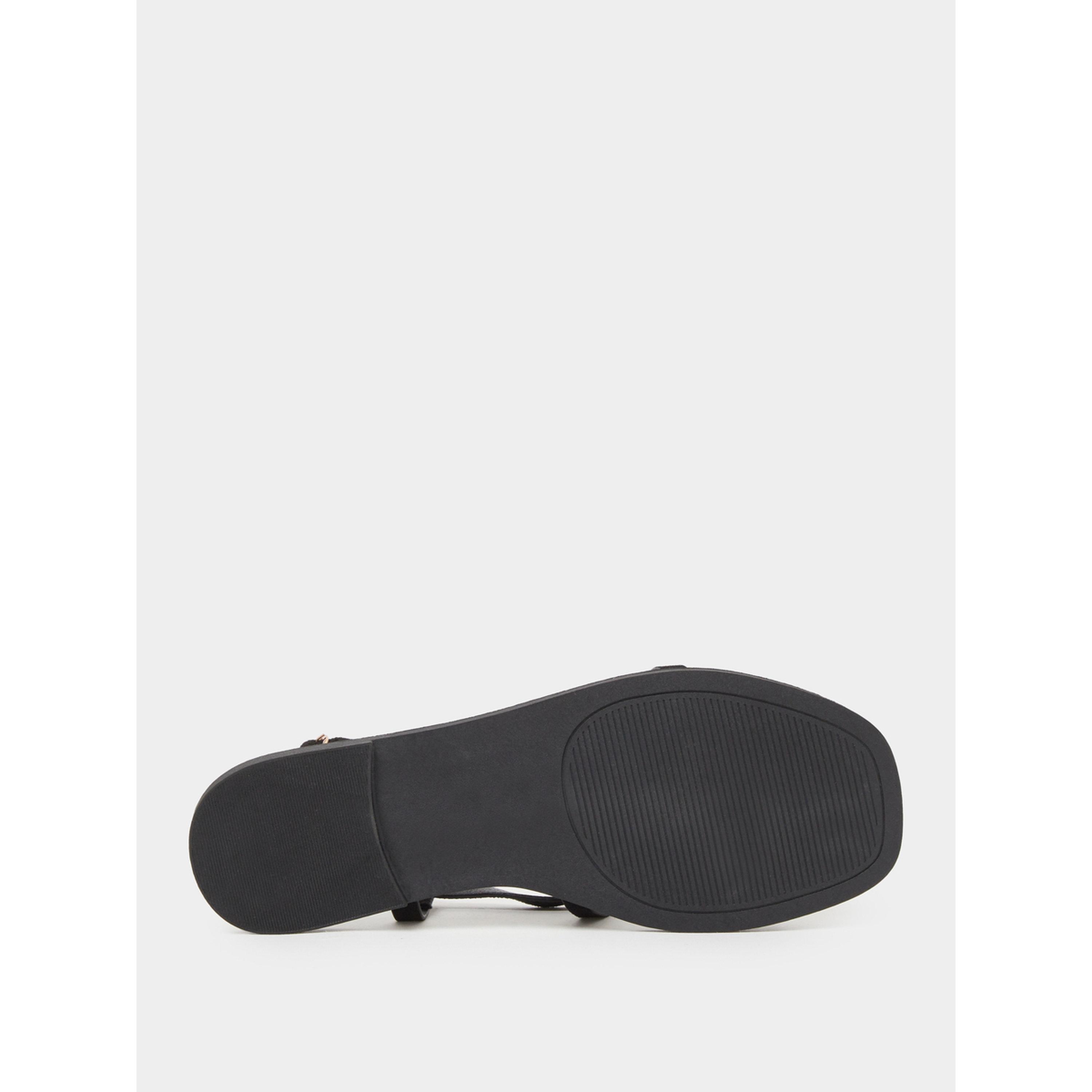 صندل فلات مزين بنجم البحر باللون الأسود-women-shoes-sandals-flats-image-7