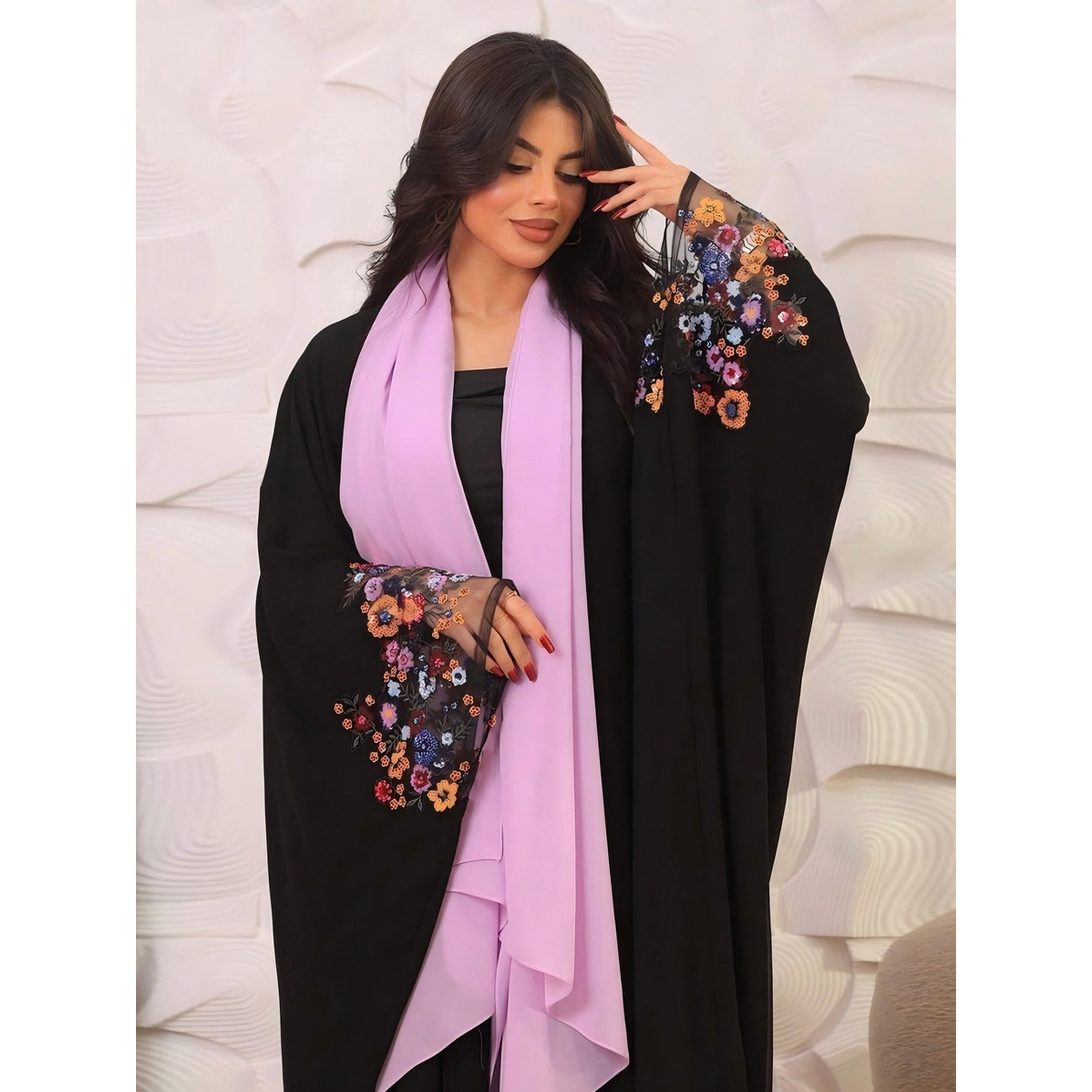 Take Two Floral Embroidered Abaya-women-arabicclothing-abayas-image-5