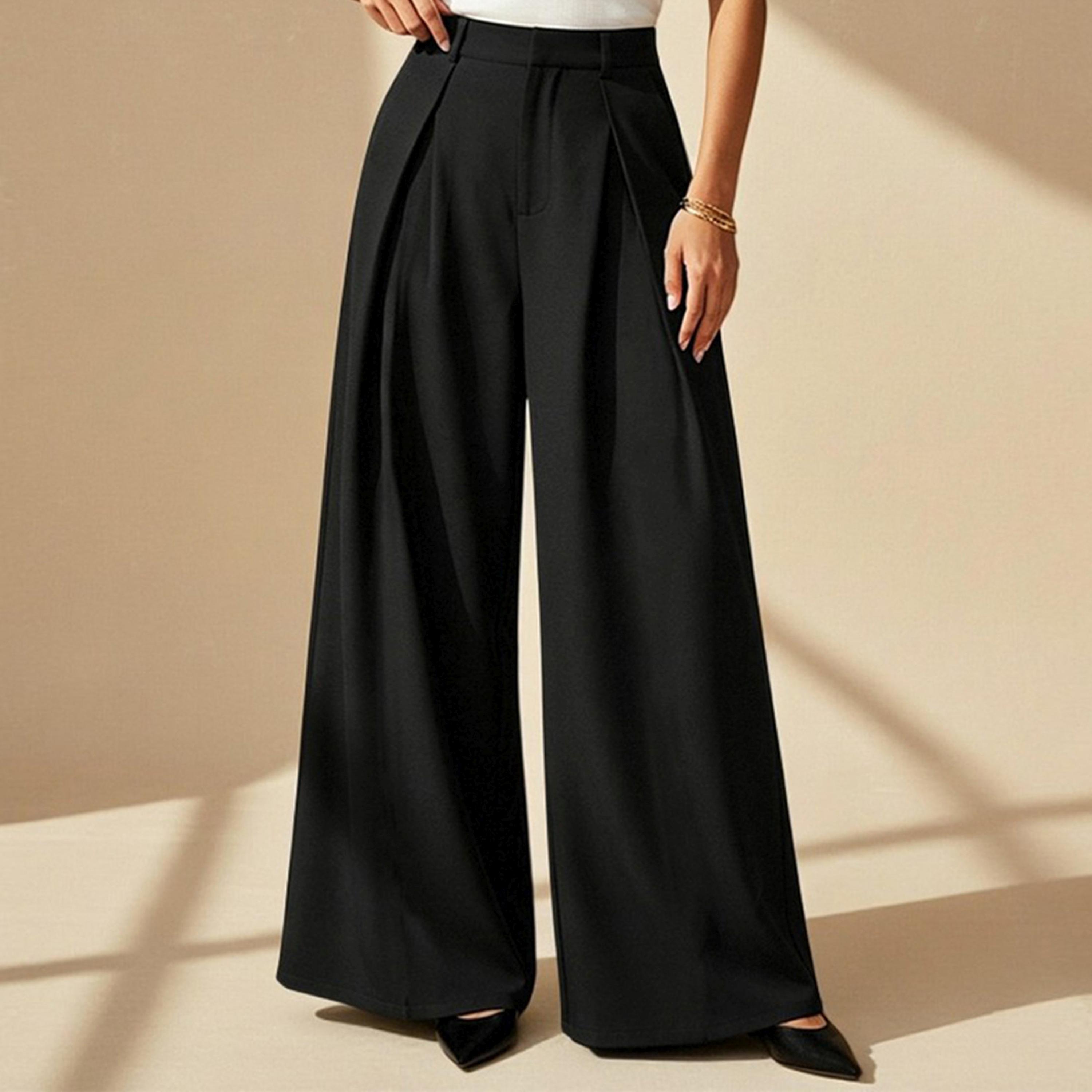 Take Two Black High-Waist Wide-Leg Trousers-women-clothing-trousers-image-1