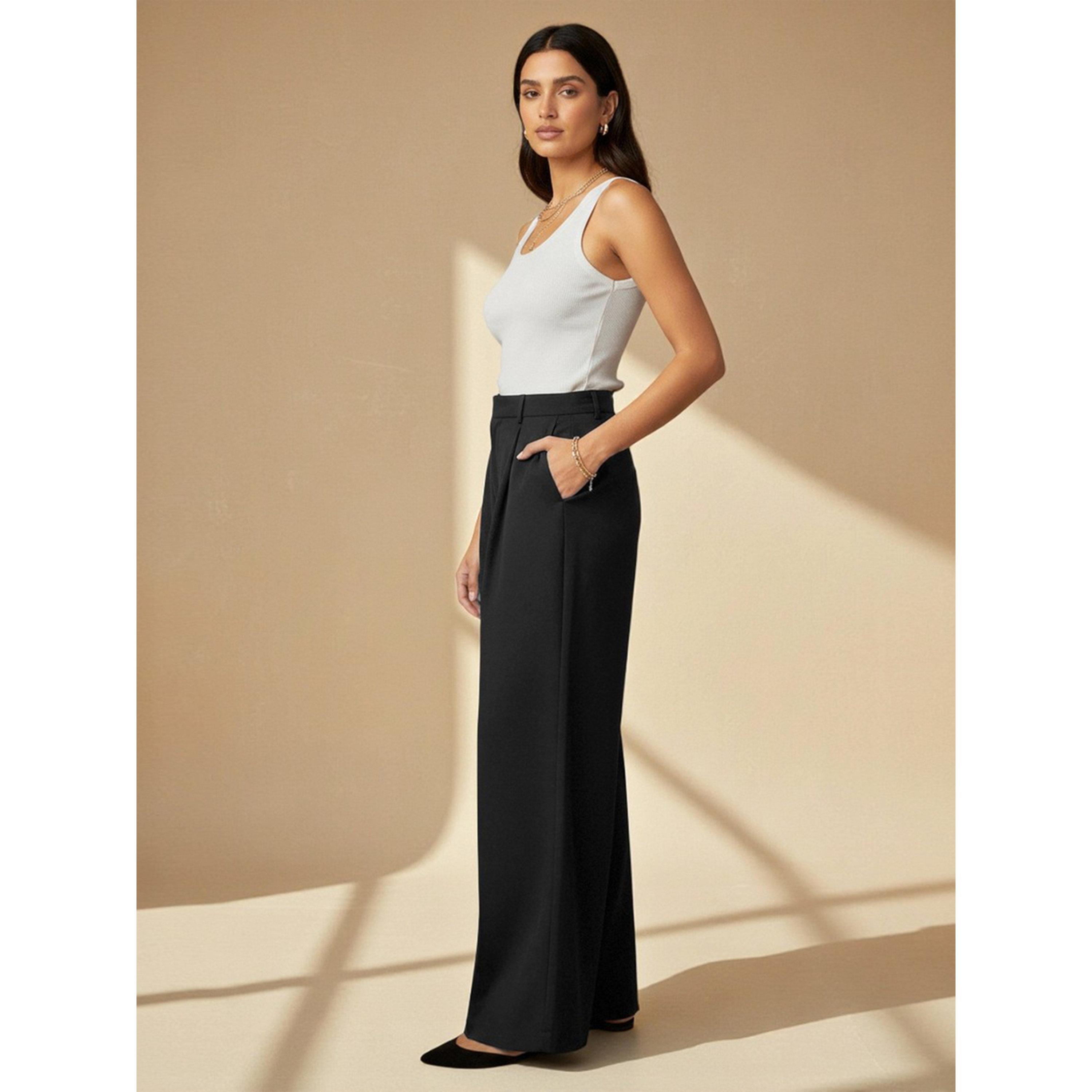 Take Two Black High-Waist Wide-Leg Trousers-women-clothing-trousers-image-3