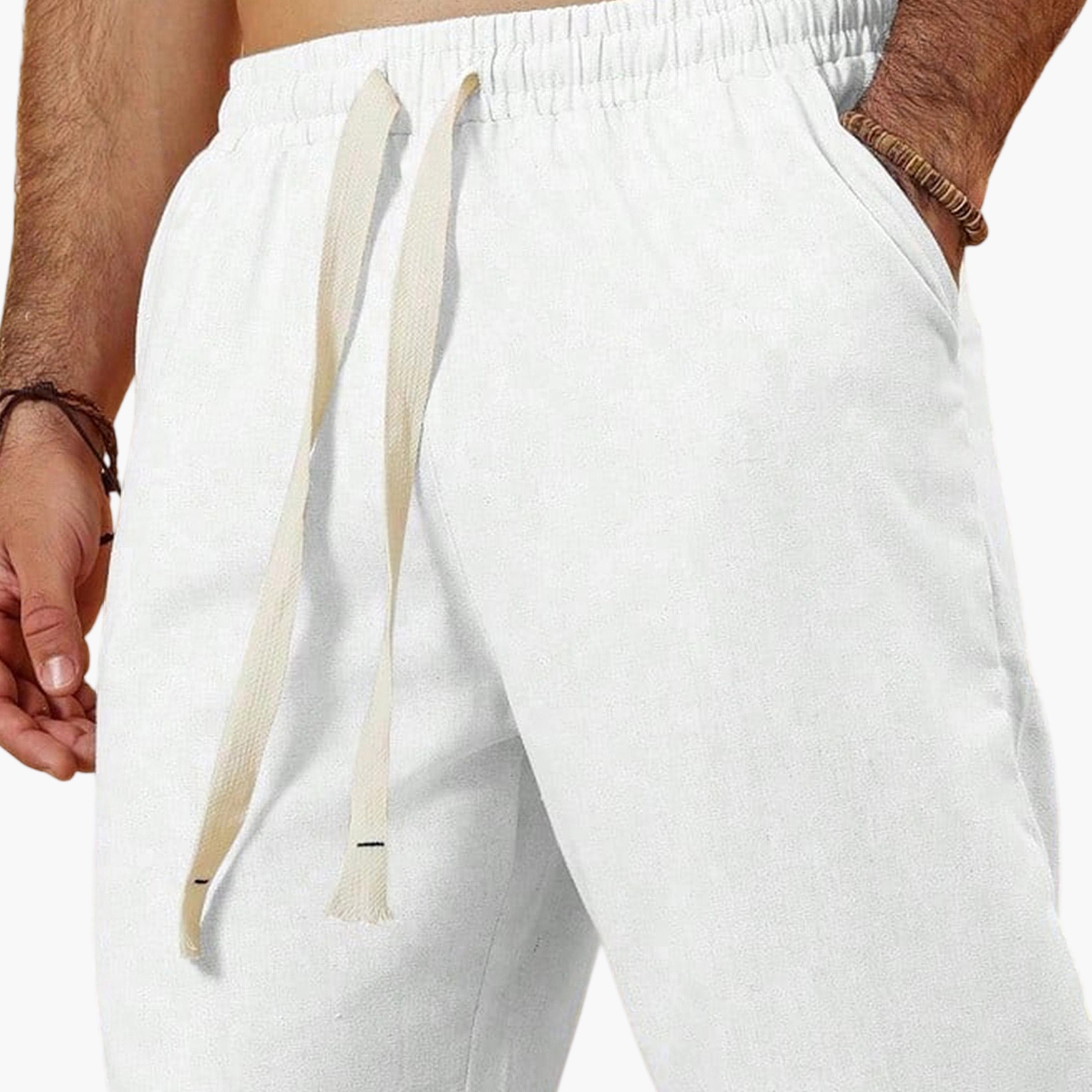Take Two White Casual Trousers with Drawstring-men-clothing-joggers-image-2