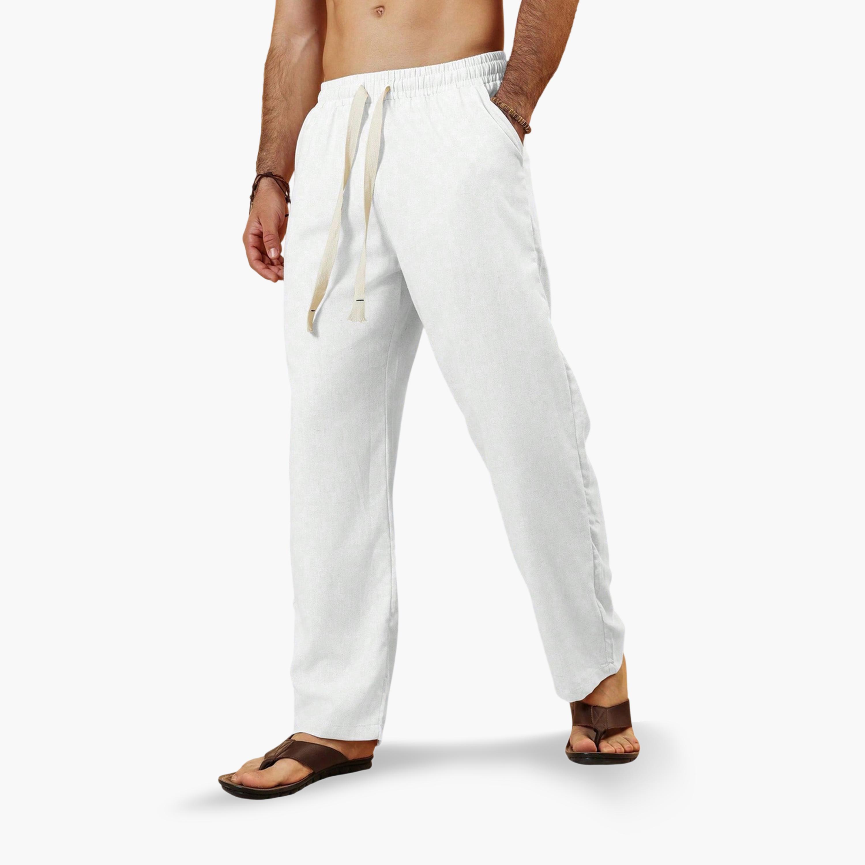 Take Two White Casual Trousers with Drawstring-men-clothing-joggers-image-4