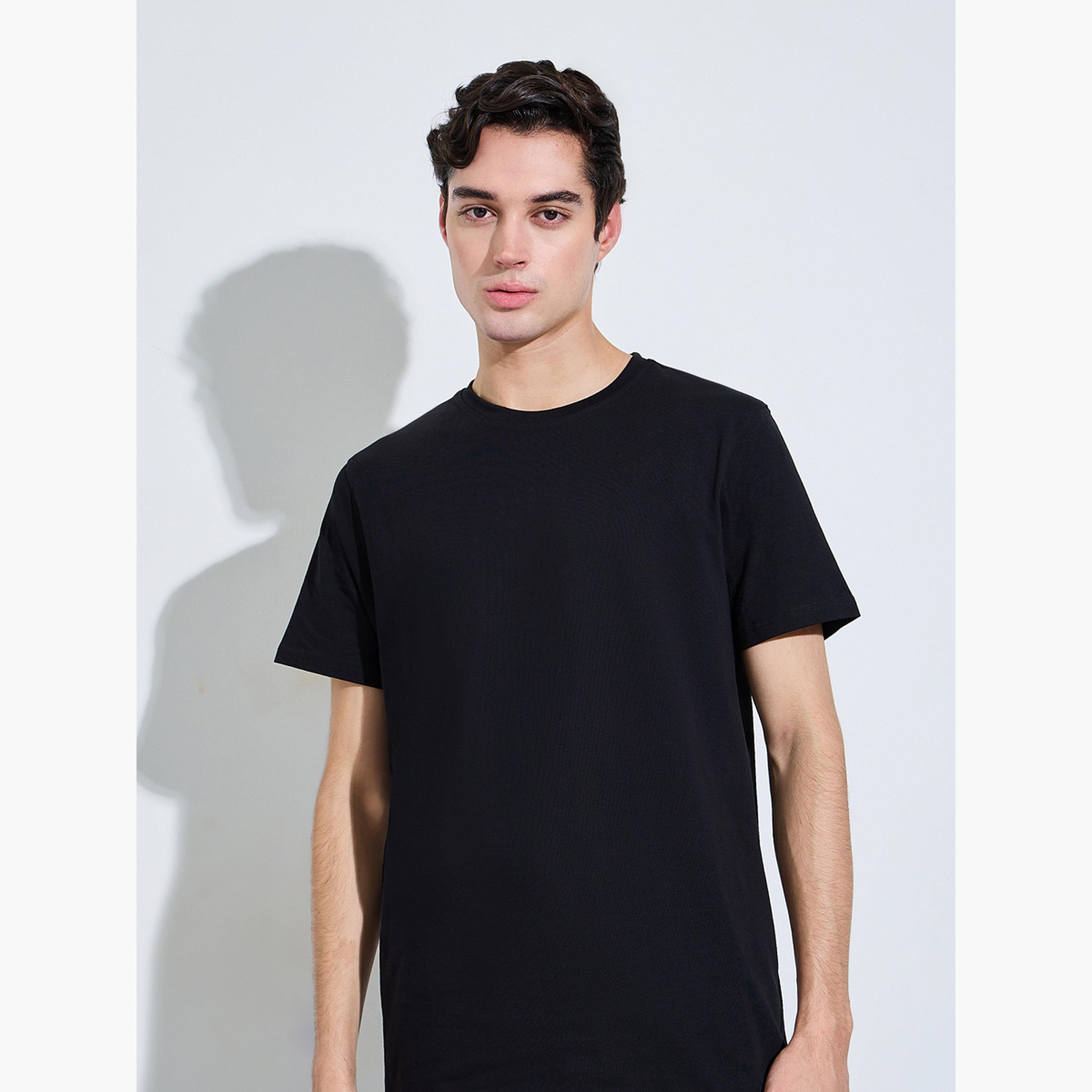 تيشيرت بياقة دائرية وقصة منتظمة للرجال-men-clothing-tshirtsandpolos-tshirts-image-4