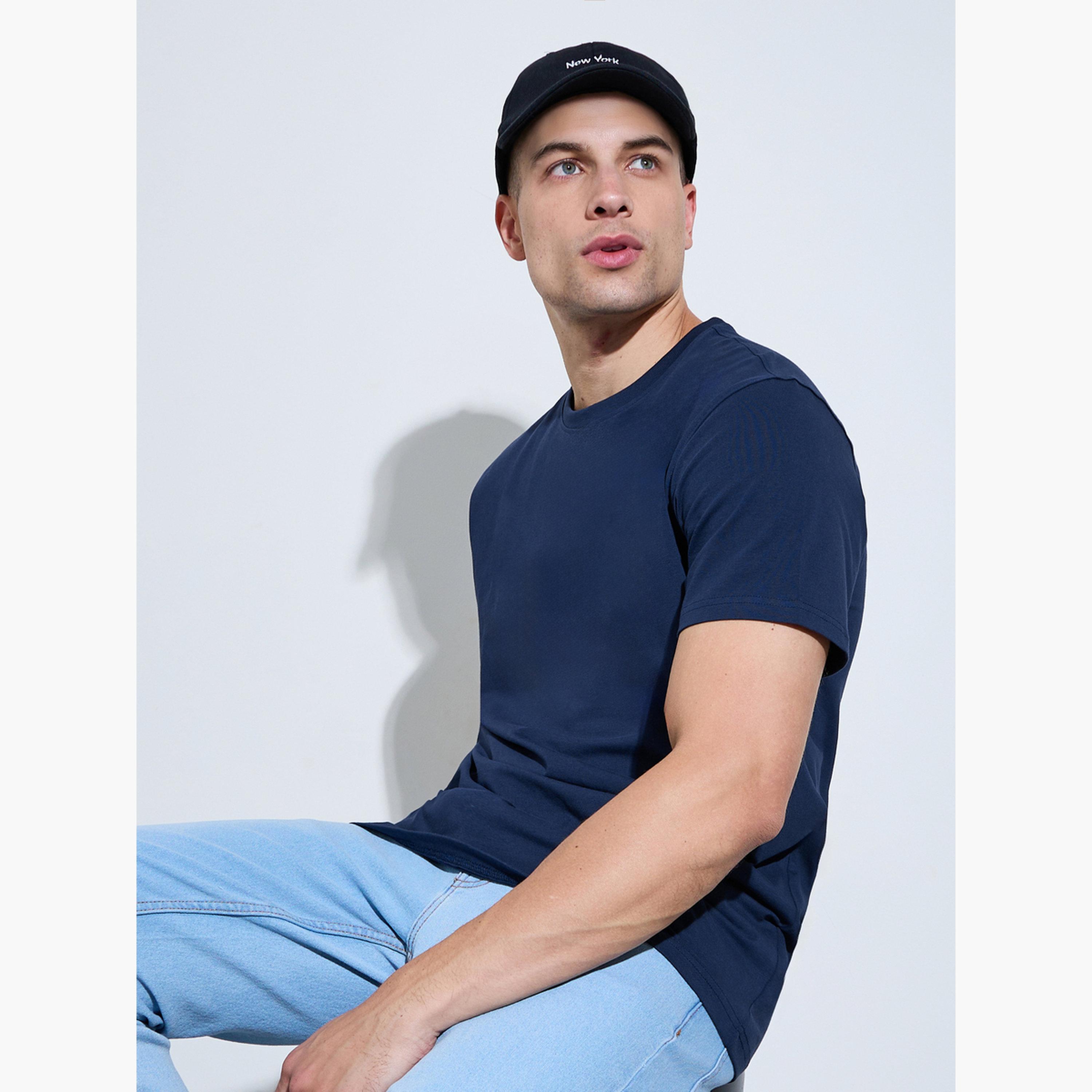 تيشيرت بقصة عادية وياقة دائرية للرجال-men-clothing-tshirtsandpolos-tshirts-image-3