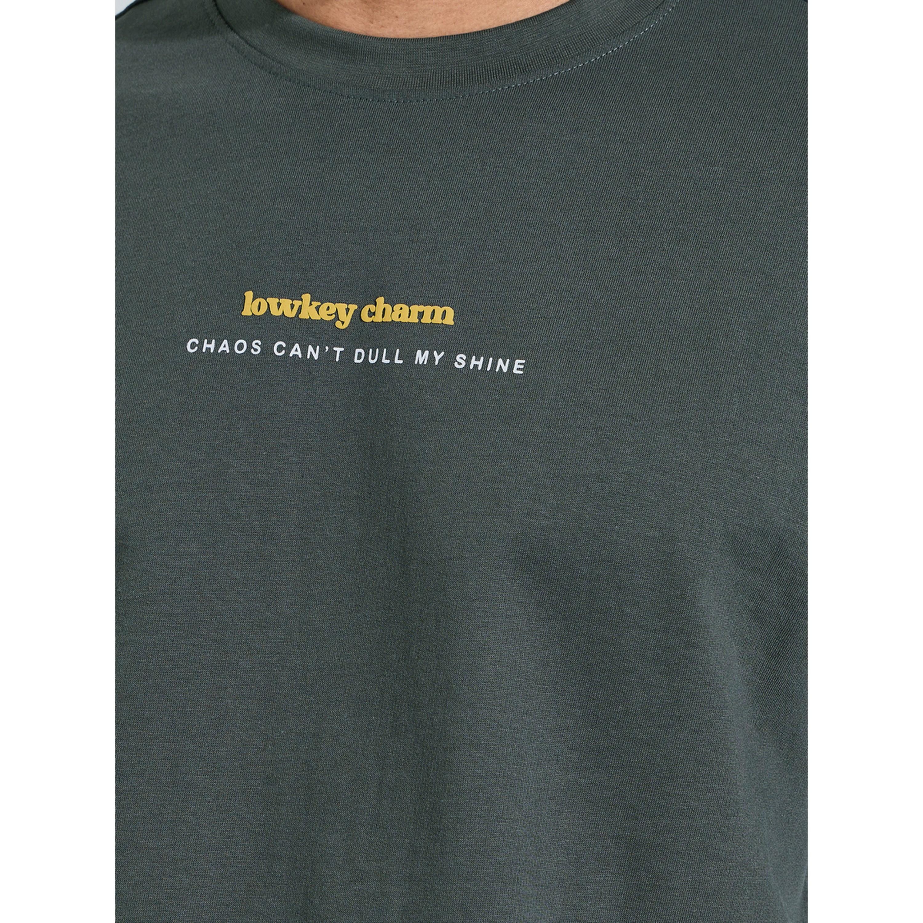 Styli Dark Green Puff Slogan Print Oversized T-Shirt-men-clothing-tshirtsandpolos-tshirts-image-5