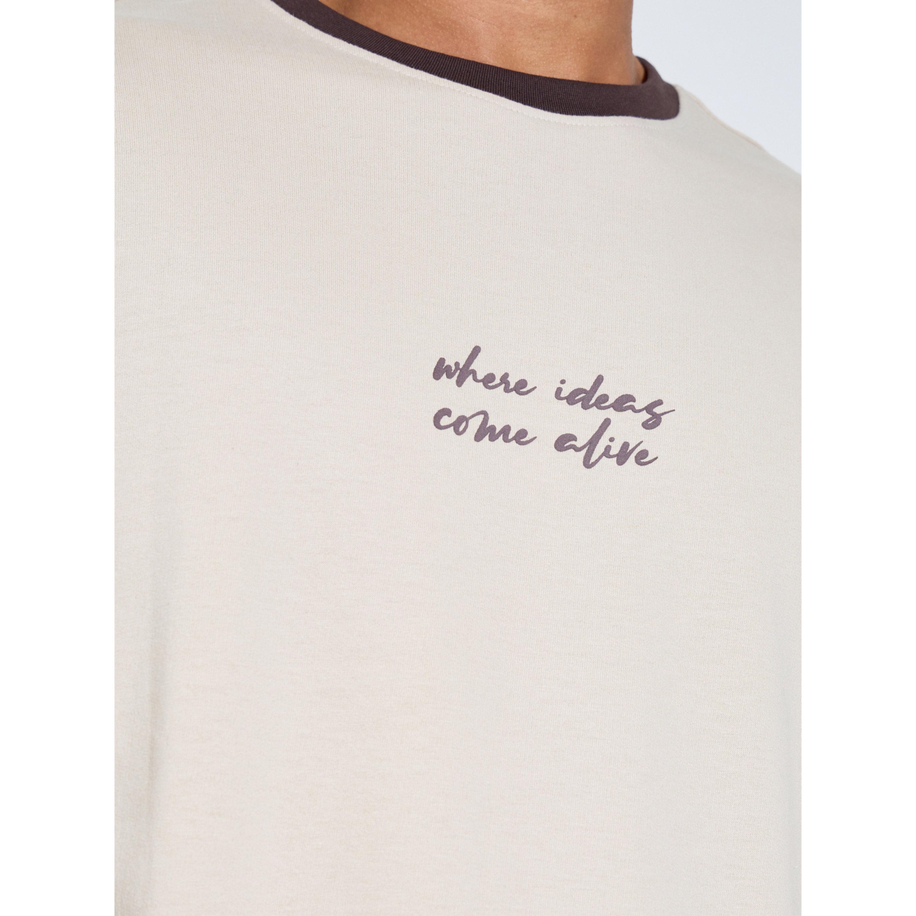 Styli Beige Slogan Print Contrast Trims Oversized T-Shirt-men-clothing-tshirtsandpolos-tshirts-image-5