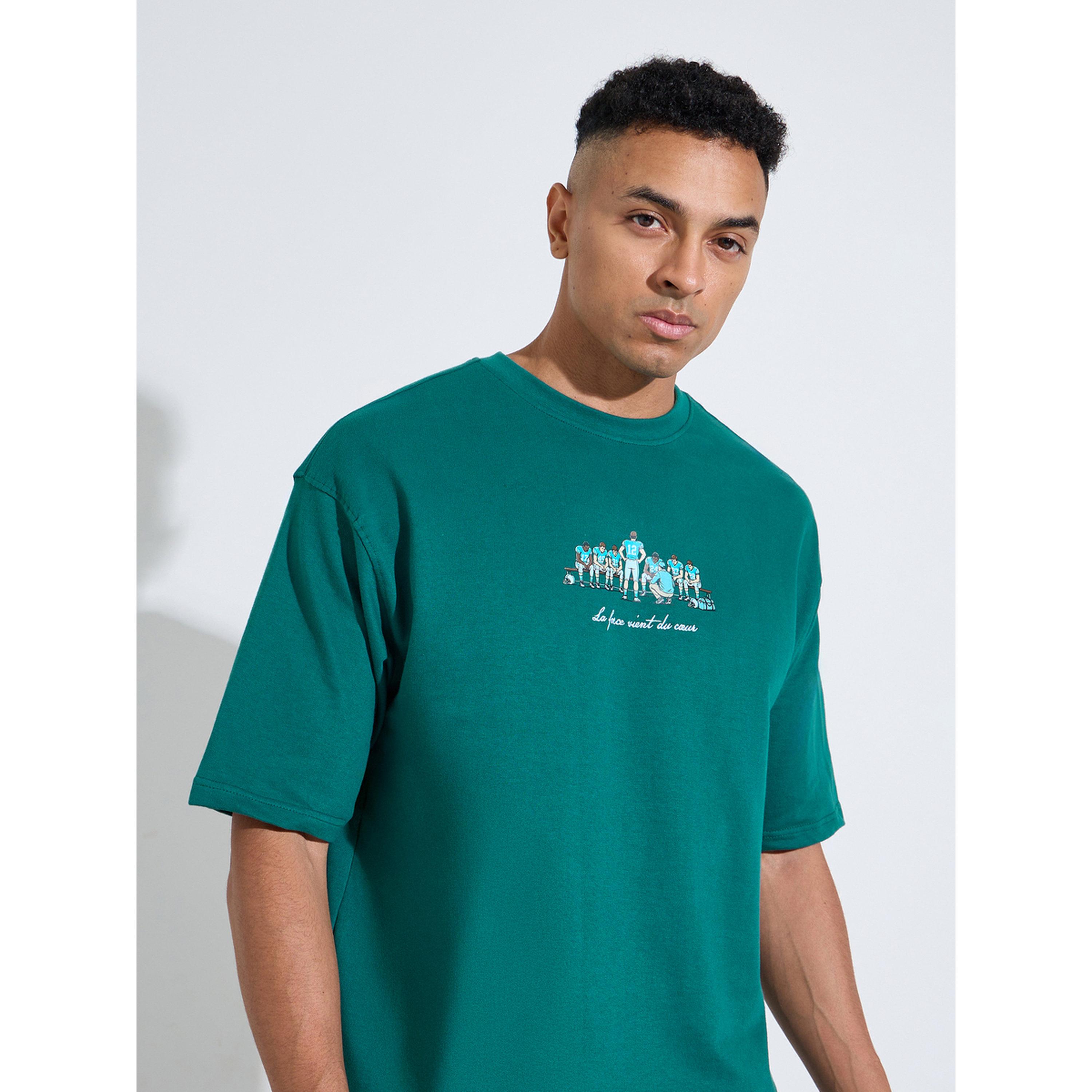 Styli Green Chest Embroidered Crew Neck Oversized T-Shirt-men-clothing-tshirtsandpolos-tshirts-image-3