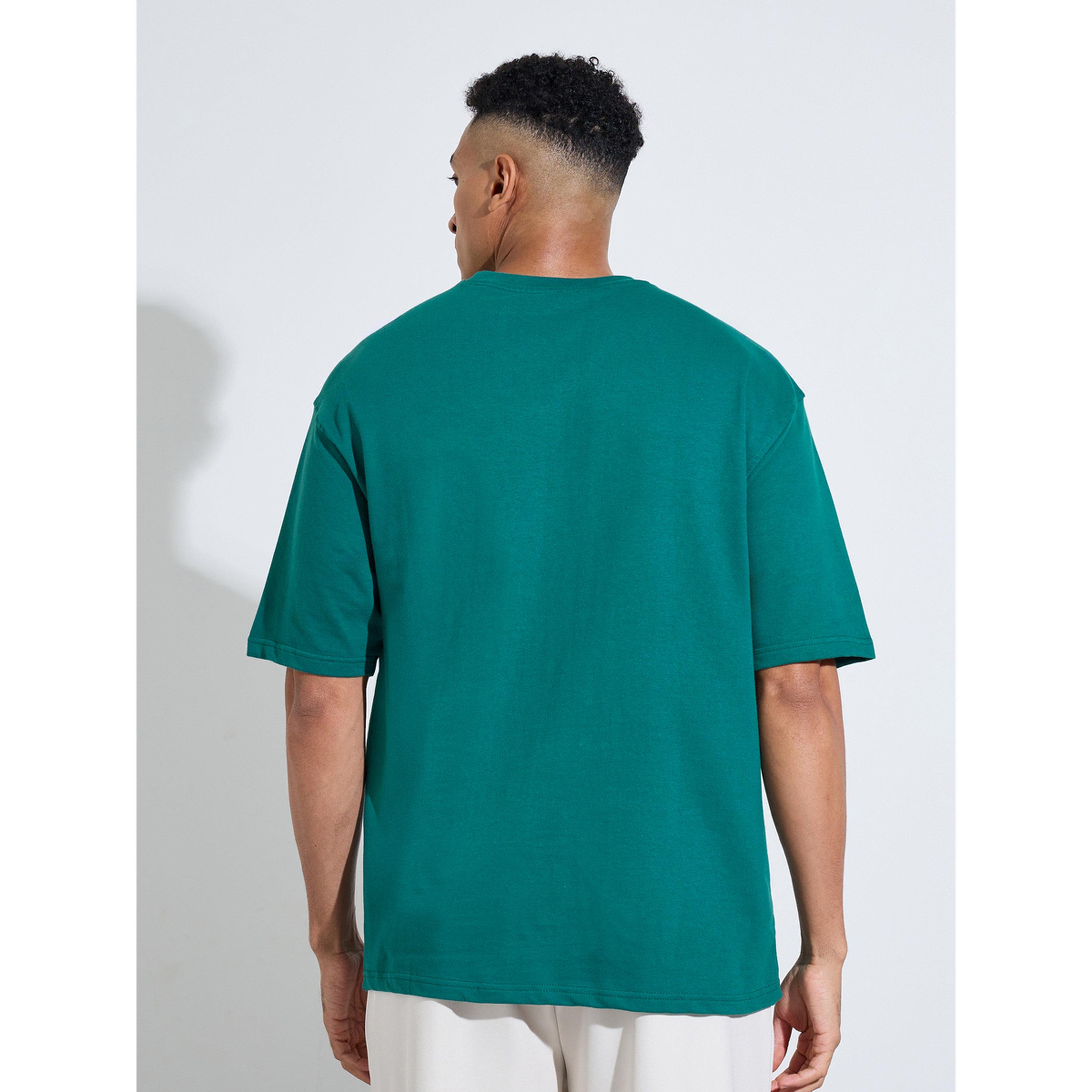 Styli Green Chest Embroidered Crew Neck Oversized T-Shirt-men-clothing-tshirtsandpolos-tshirts-image-5
