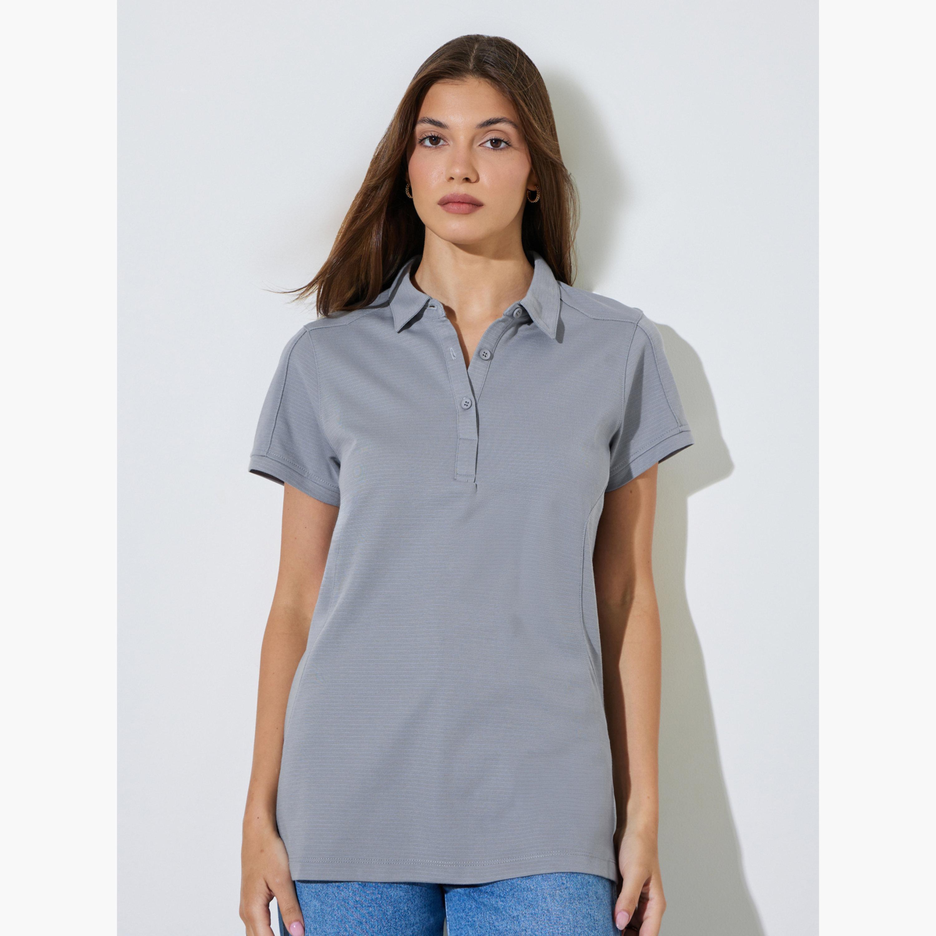 تيشيرت بولو طويل سادة-women-clothing-tshirts-image-1