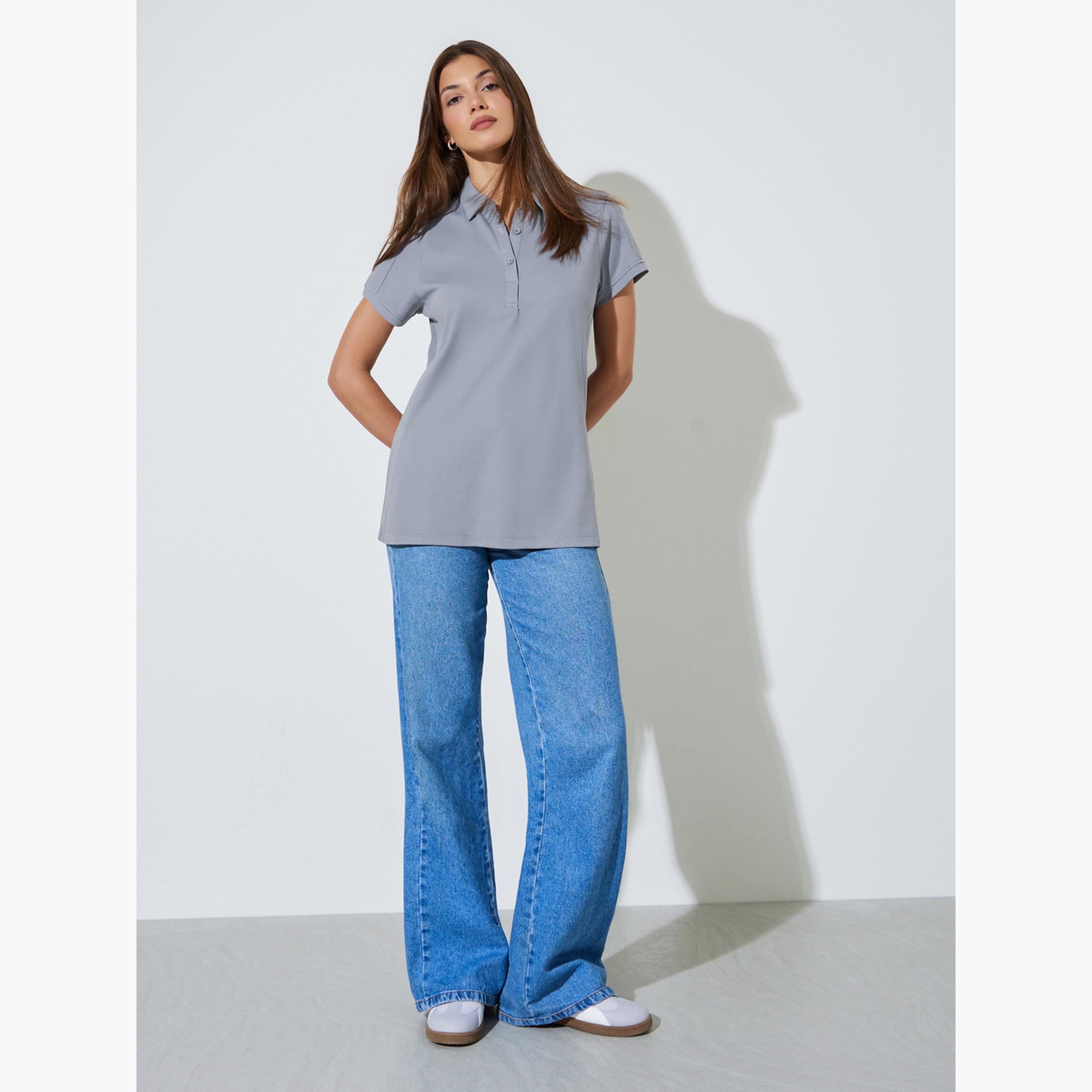 تيشيرت بولو طويل سادة-women-clothing-tshirts-image-2