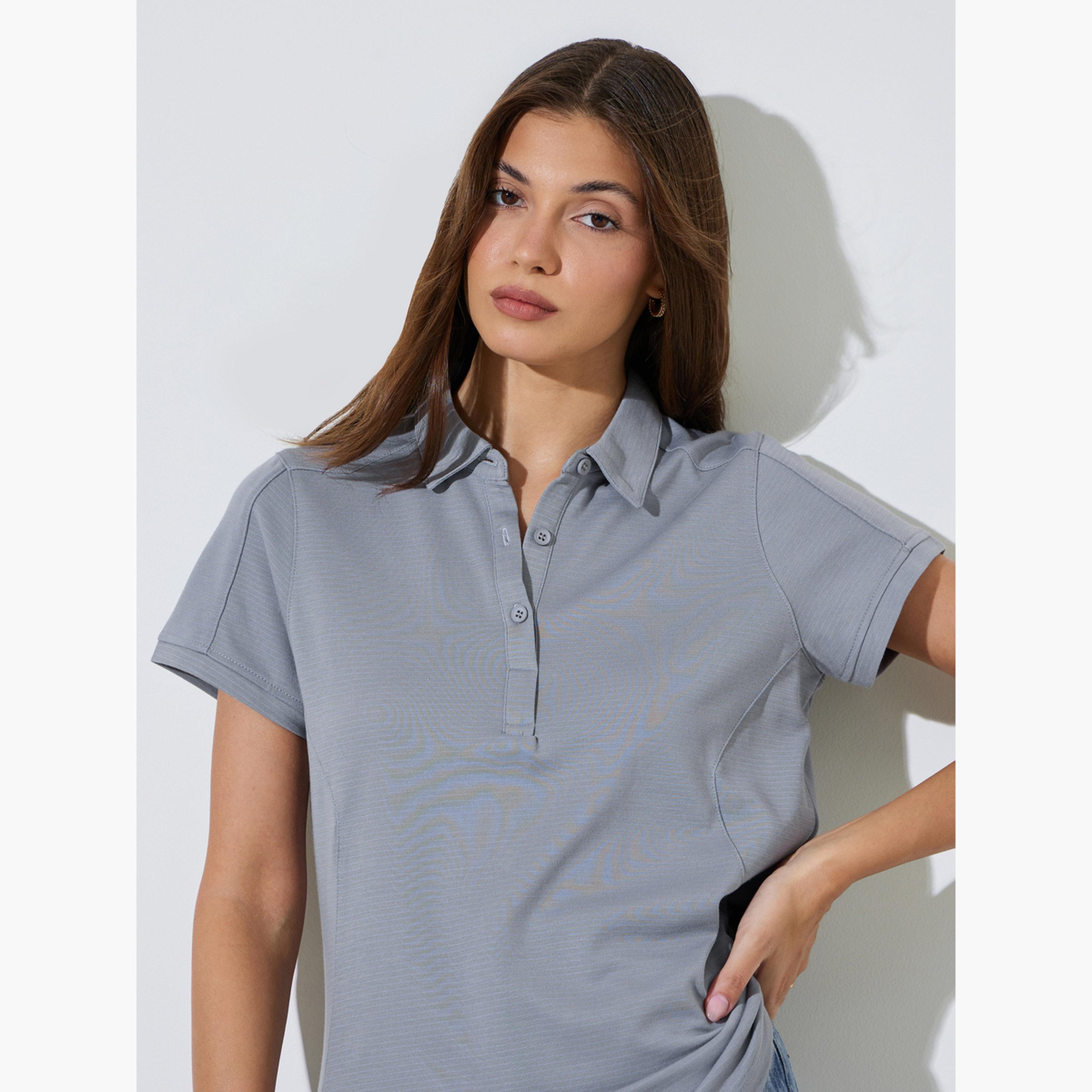 تيشيرت بولو طويل سادة-women-clothing-tshirts-image-3