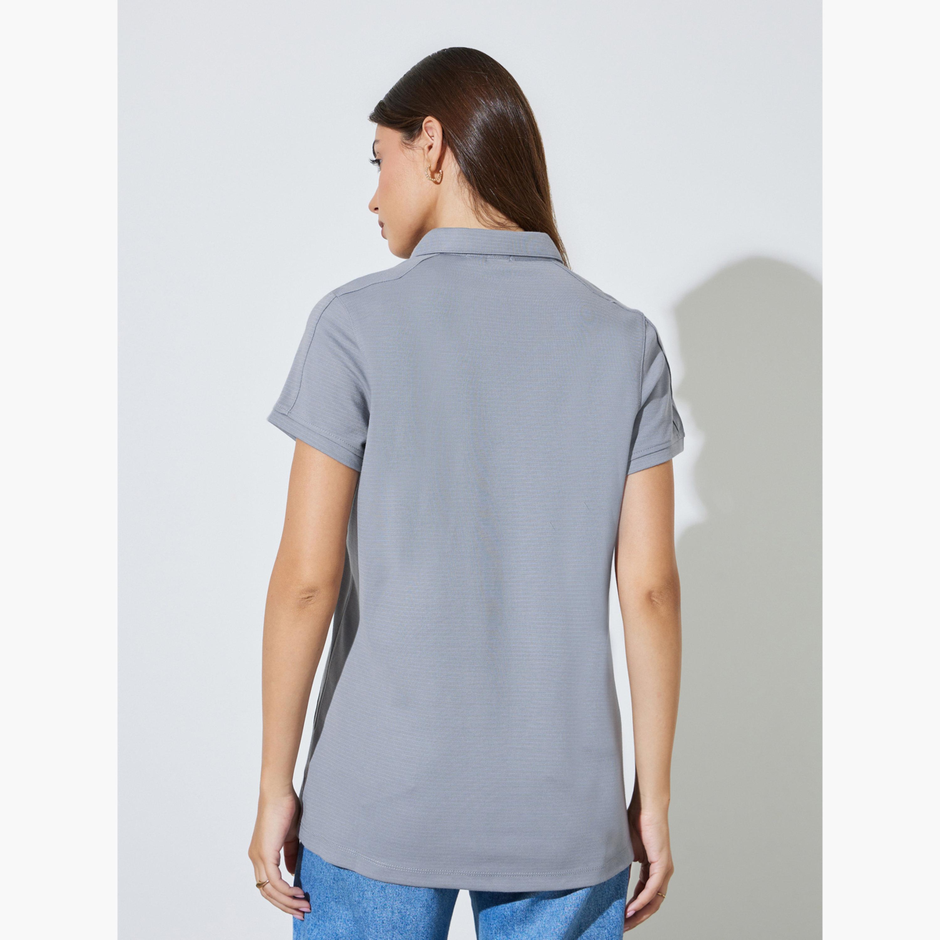 تيشيرت بولو طويل سادة-women-clothing-tshirts-image-4