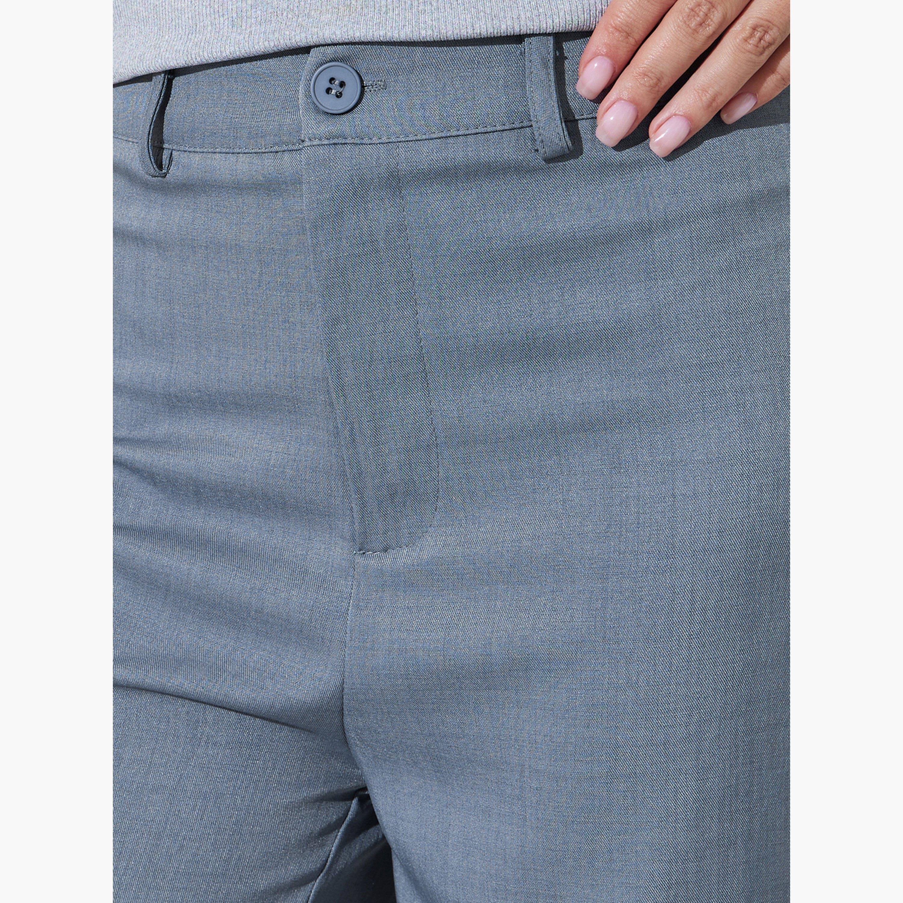 Styli Grey Solid Wide Leg Casual Pants-women-clothing-bottoms-trousers-image-3