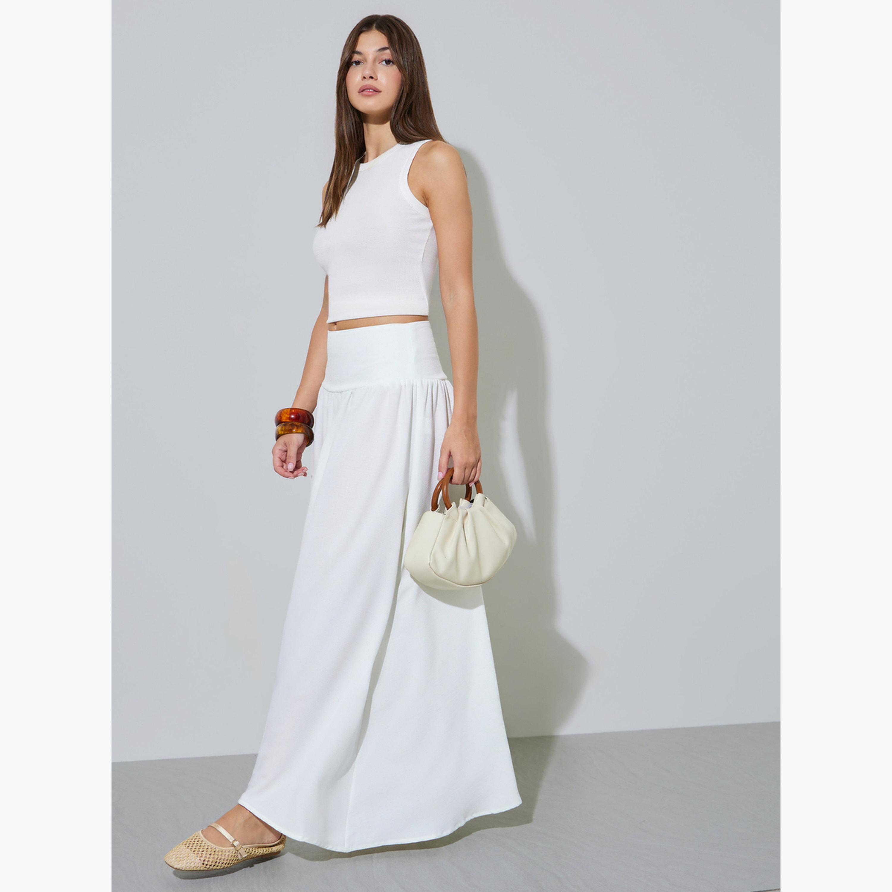 تنورة طويلة بحافة واسعة وخصر عريض-women-clothing-bottoms-skirts-image-2