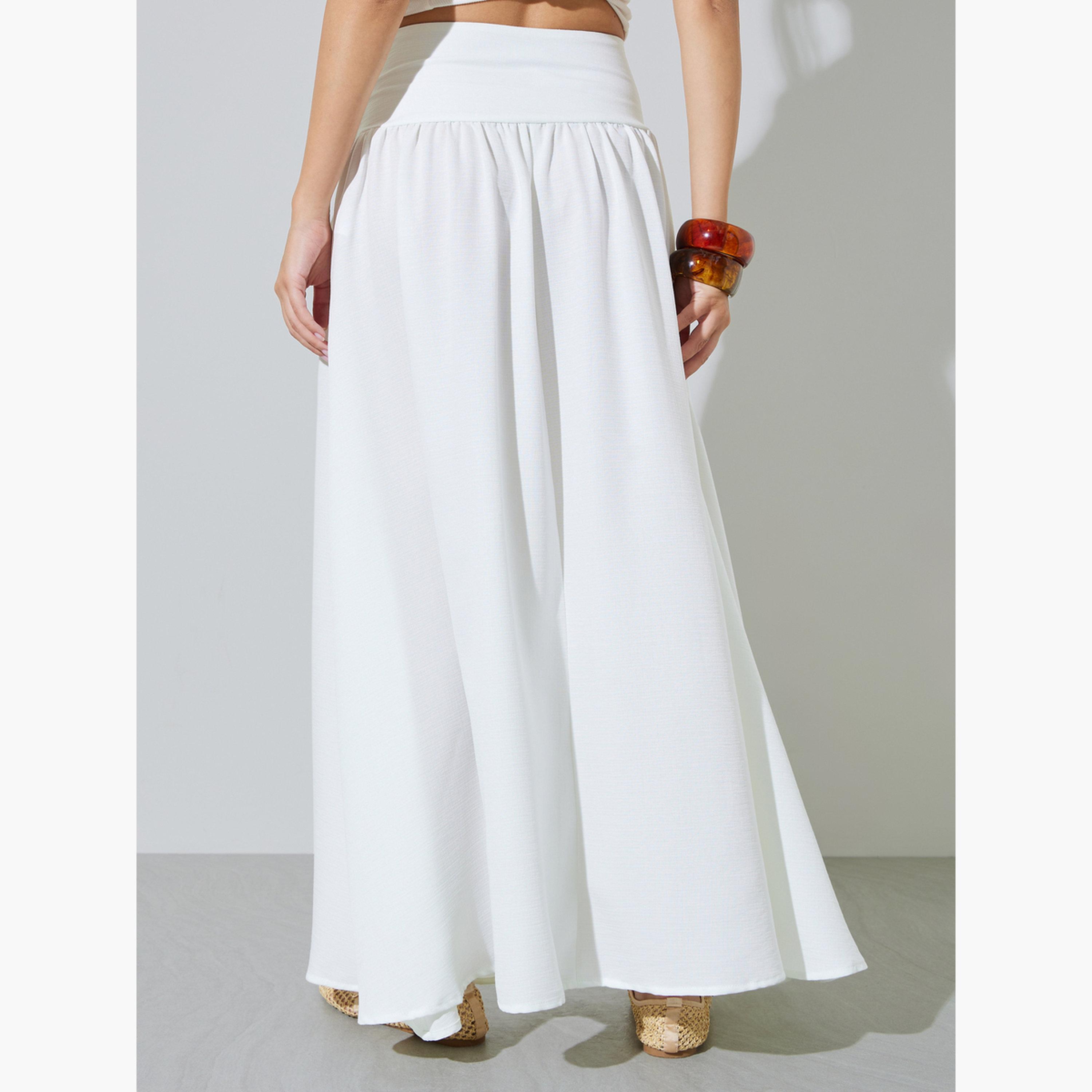 Styli Off White Wide Waistband A-Line Maxi Skirt-women-clothing-bottoms-skirts-image-5