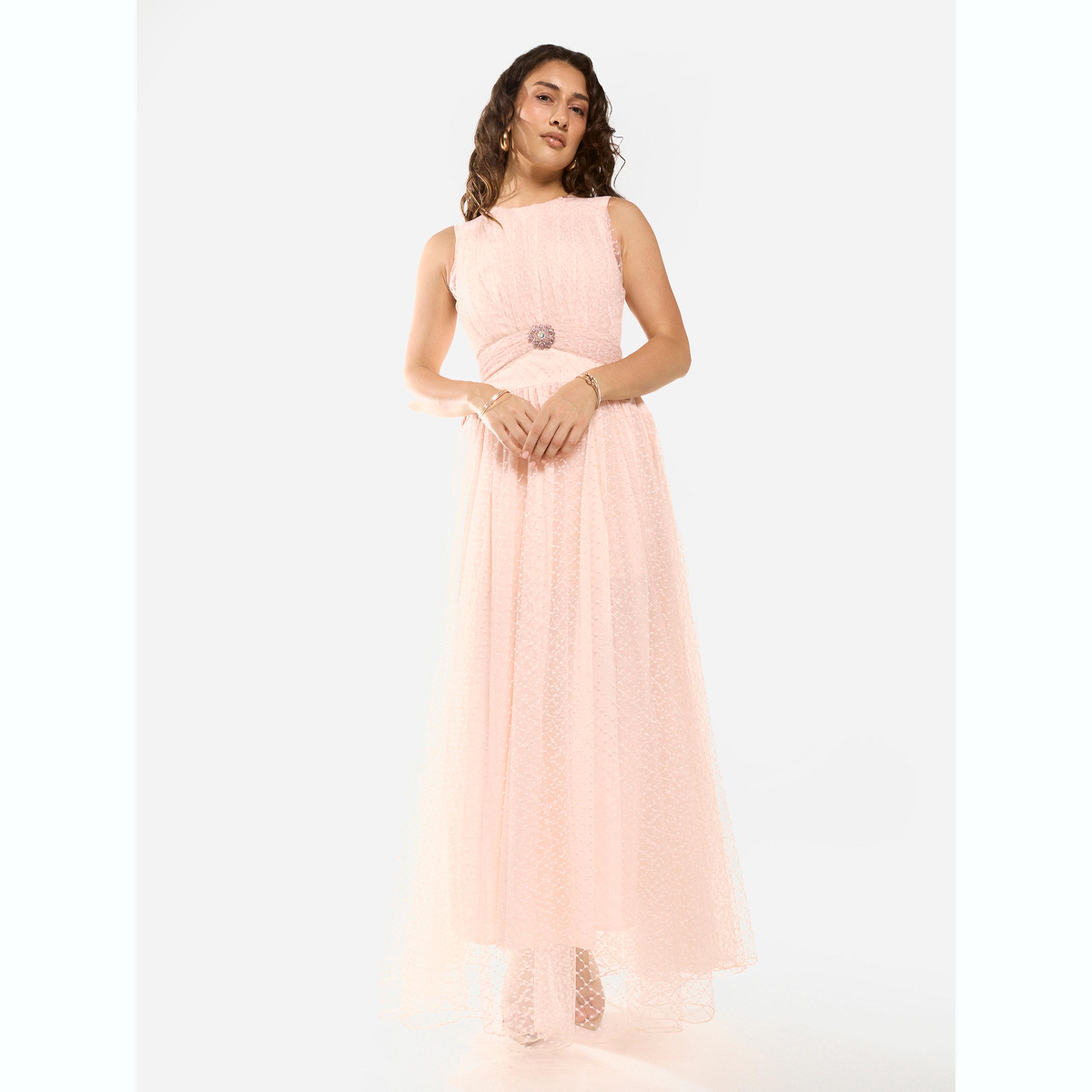 فستان طويل بطبقة علوية وكسرات-women-clothing-dresses-image-1