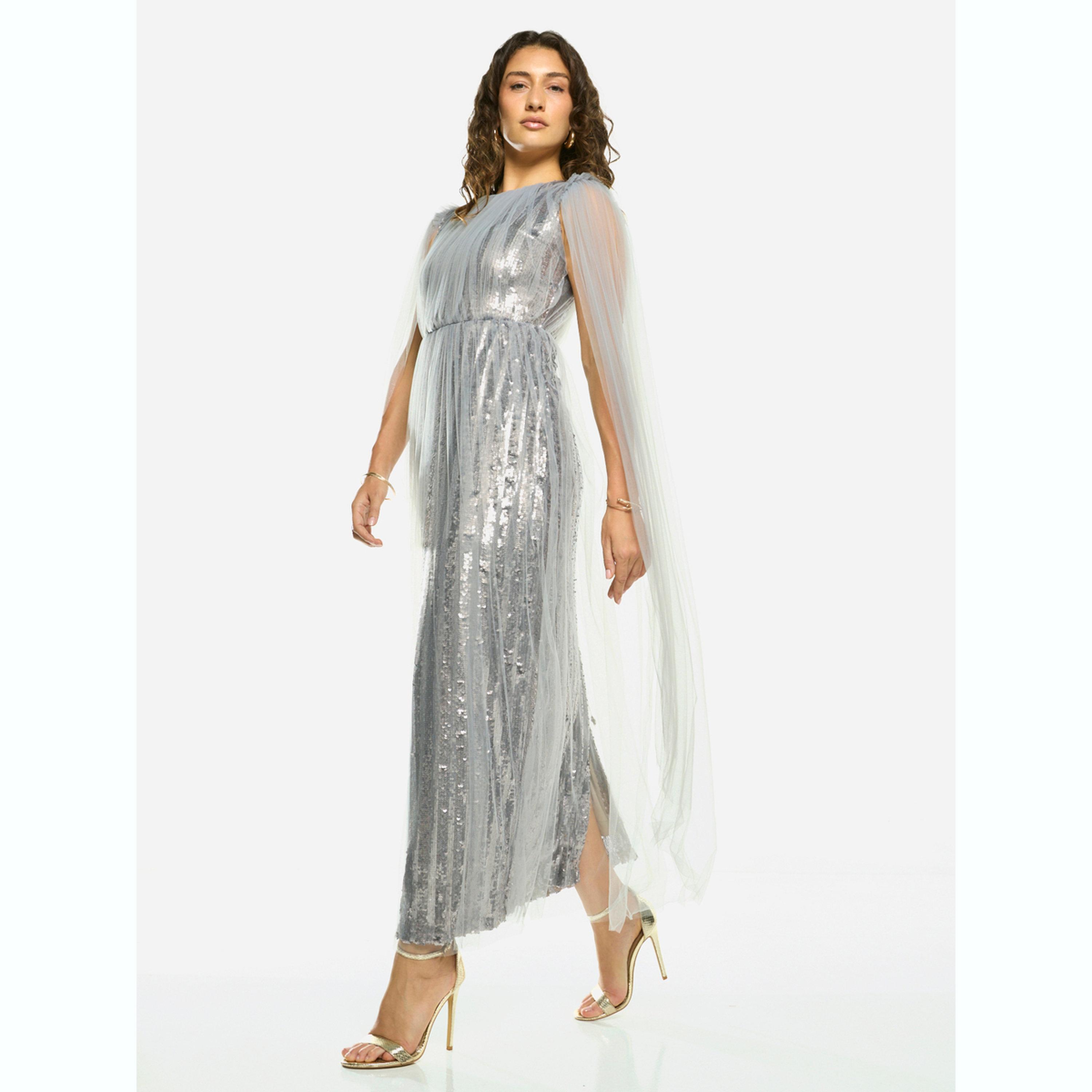 فستان سهرة طويل مزين بطبقة وتفاصيل ترتر-women-clothing-dresses-image-2