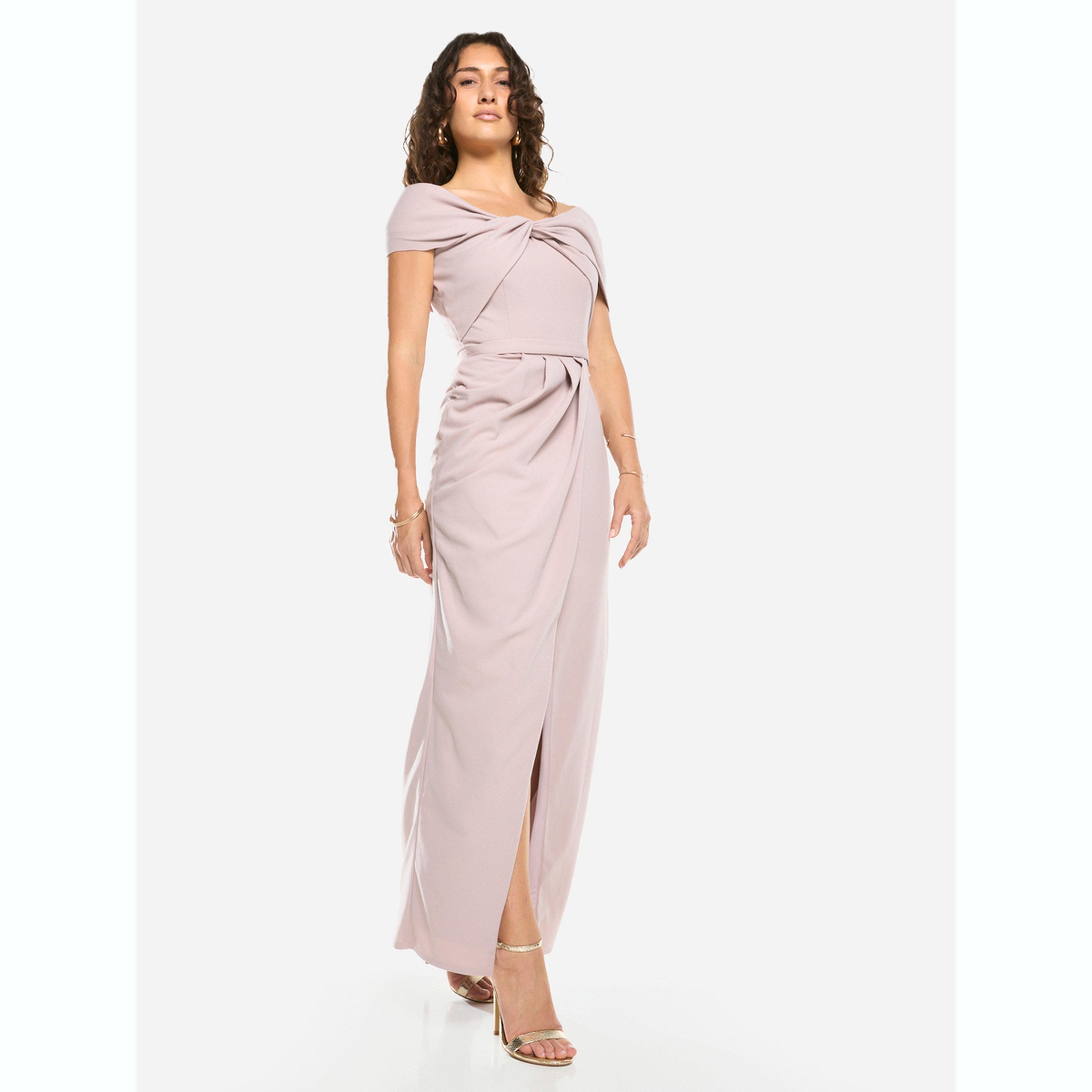 فستان طويل بنمط لف ومنسدل مع ياقة بطية-women-clothing-dresses-image-3