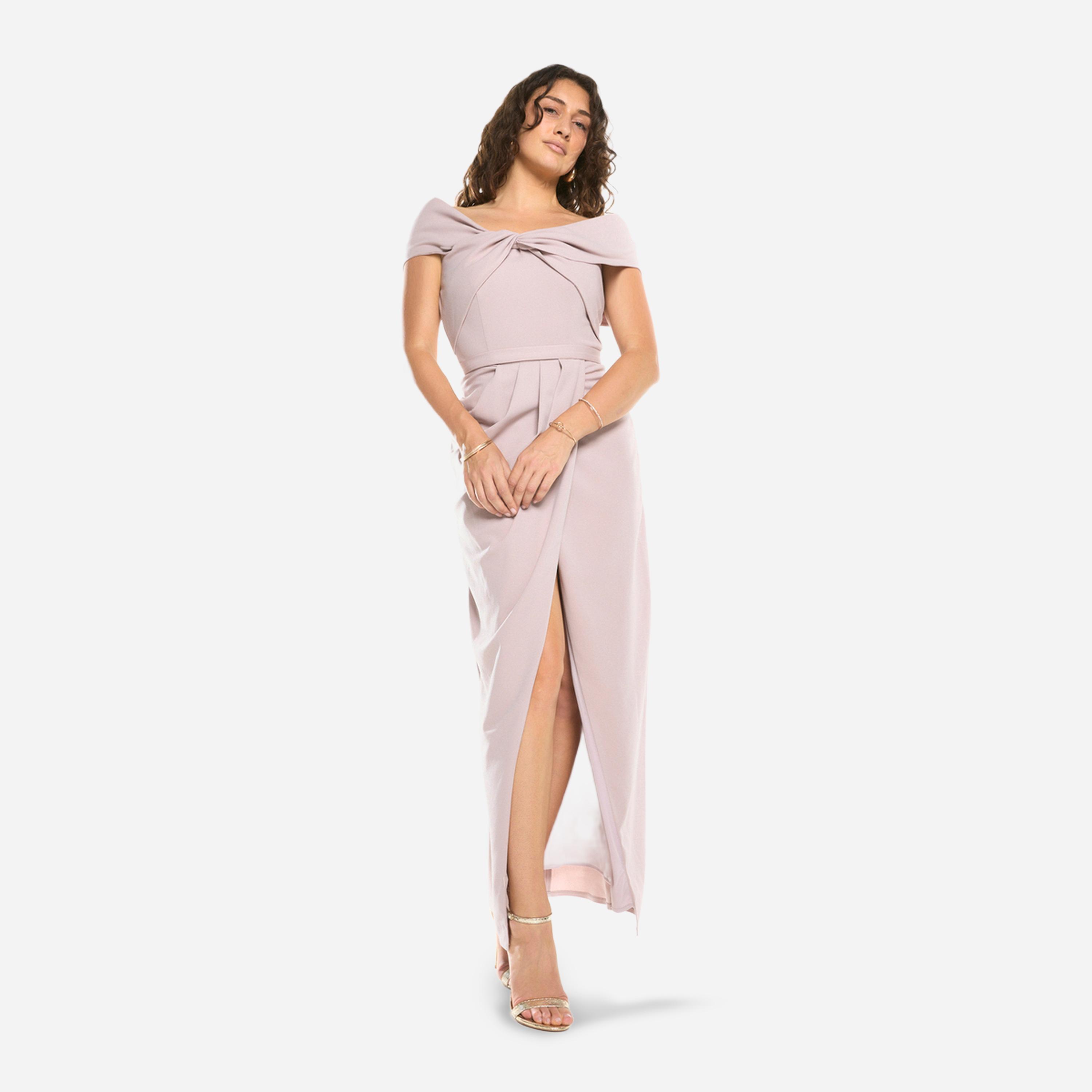 فستان طويل بنمط لف ومنسدل مع ياقة بطية-women-clothing-dresses-image-4