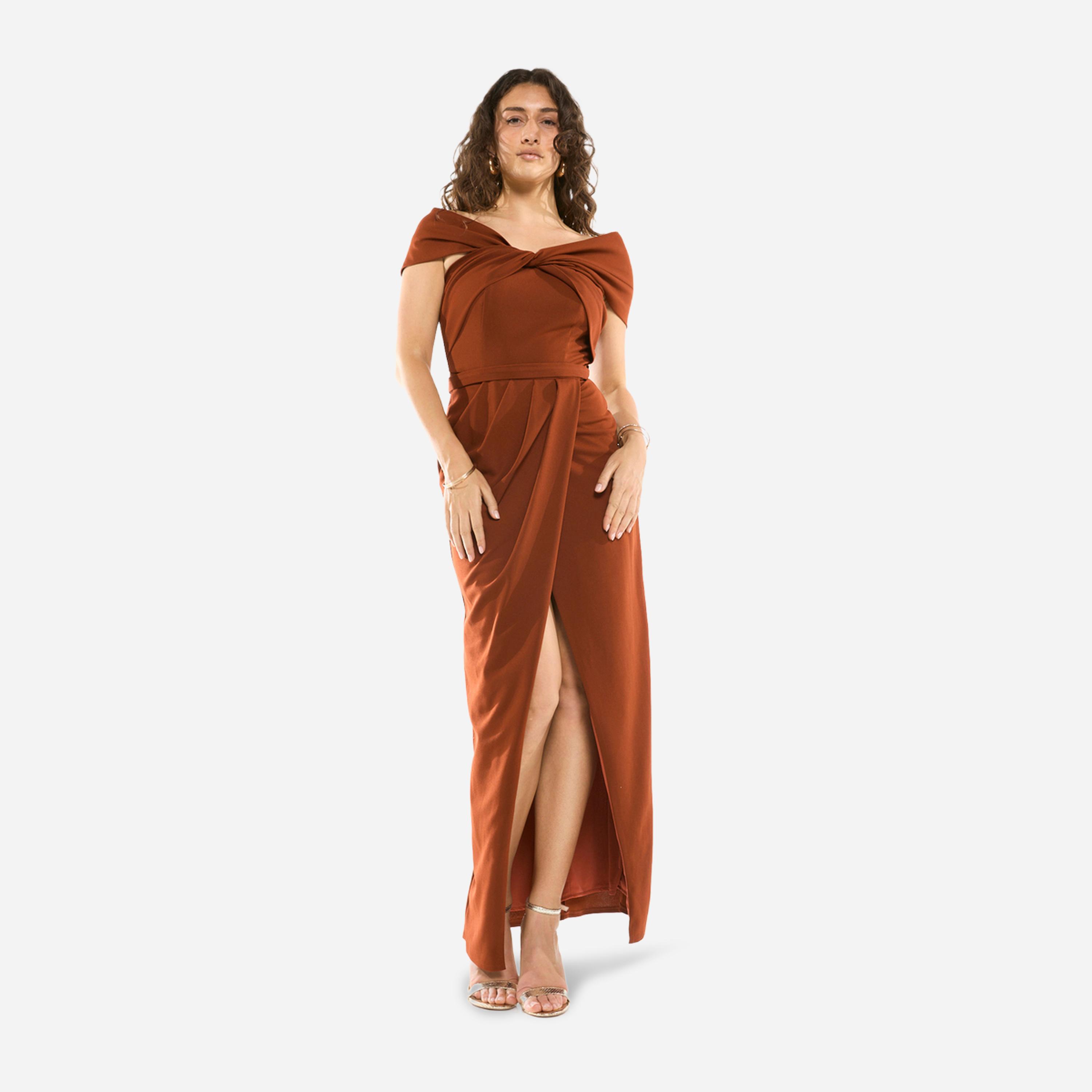 فستان طويل بنمط لف ومنسدل مع ياقة بطية-women-clothing-dresses-image-1