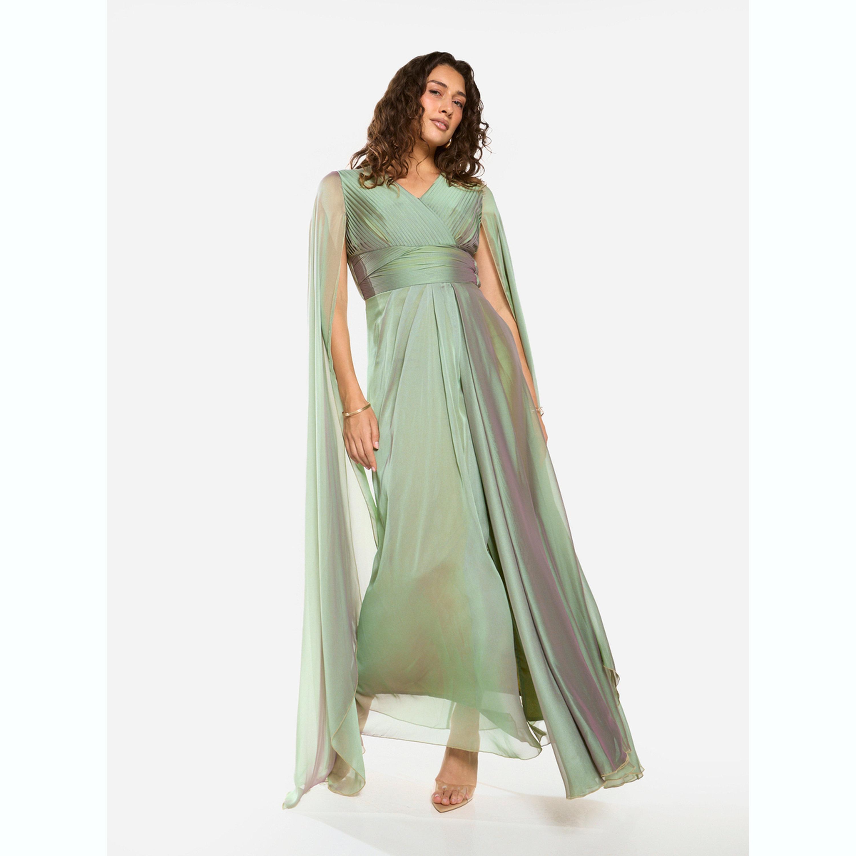 فستان طويل بخصر مجمع وجزء علوي بكسرات-women-clothing-dresses-image-2