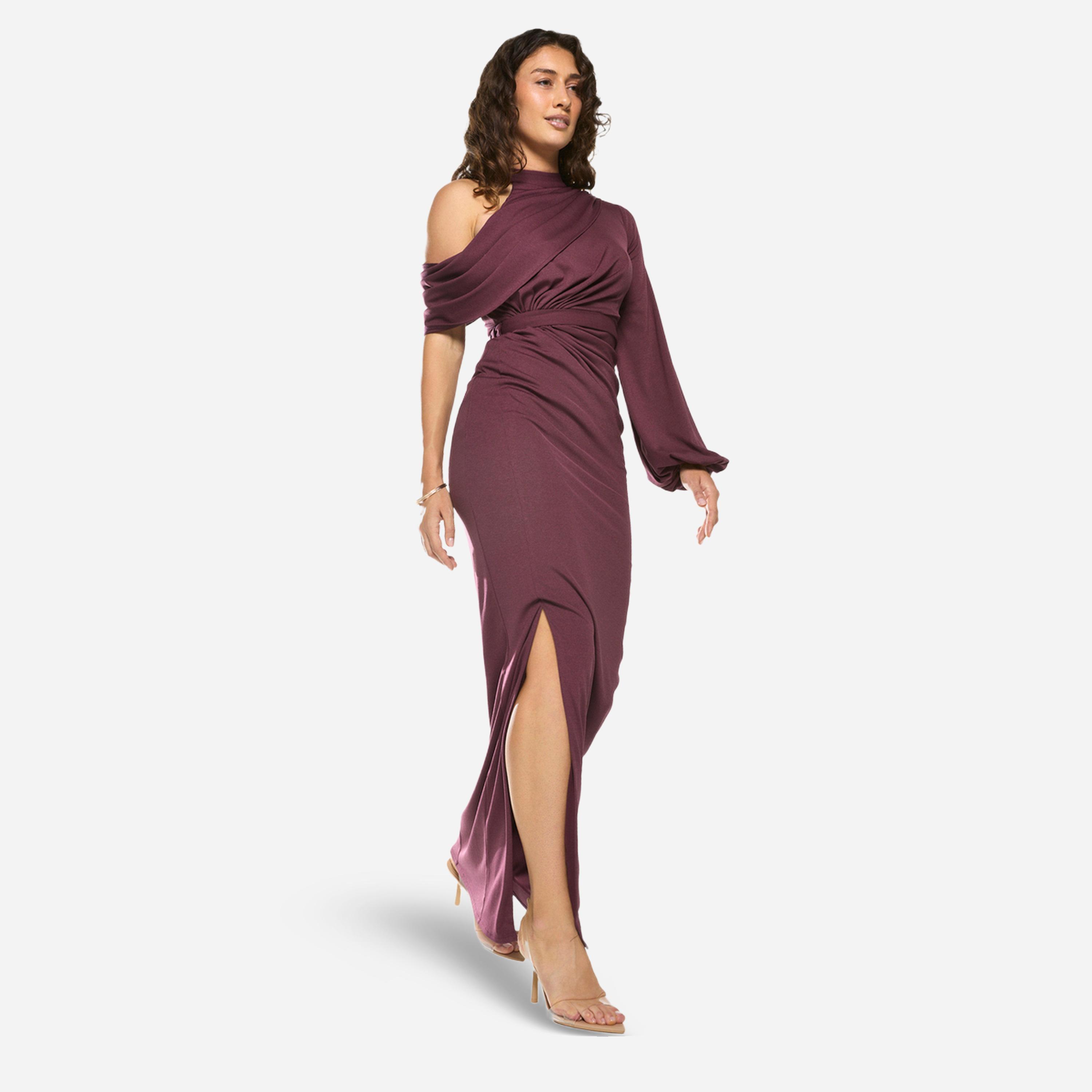 House of Moda X Styli Asymmetric Drape One-Sleeve Gown Maxi Dress-women-clothing-dresses-image-4