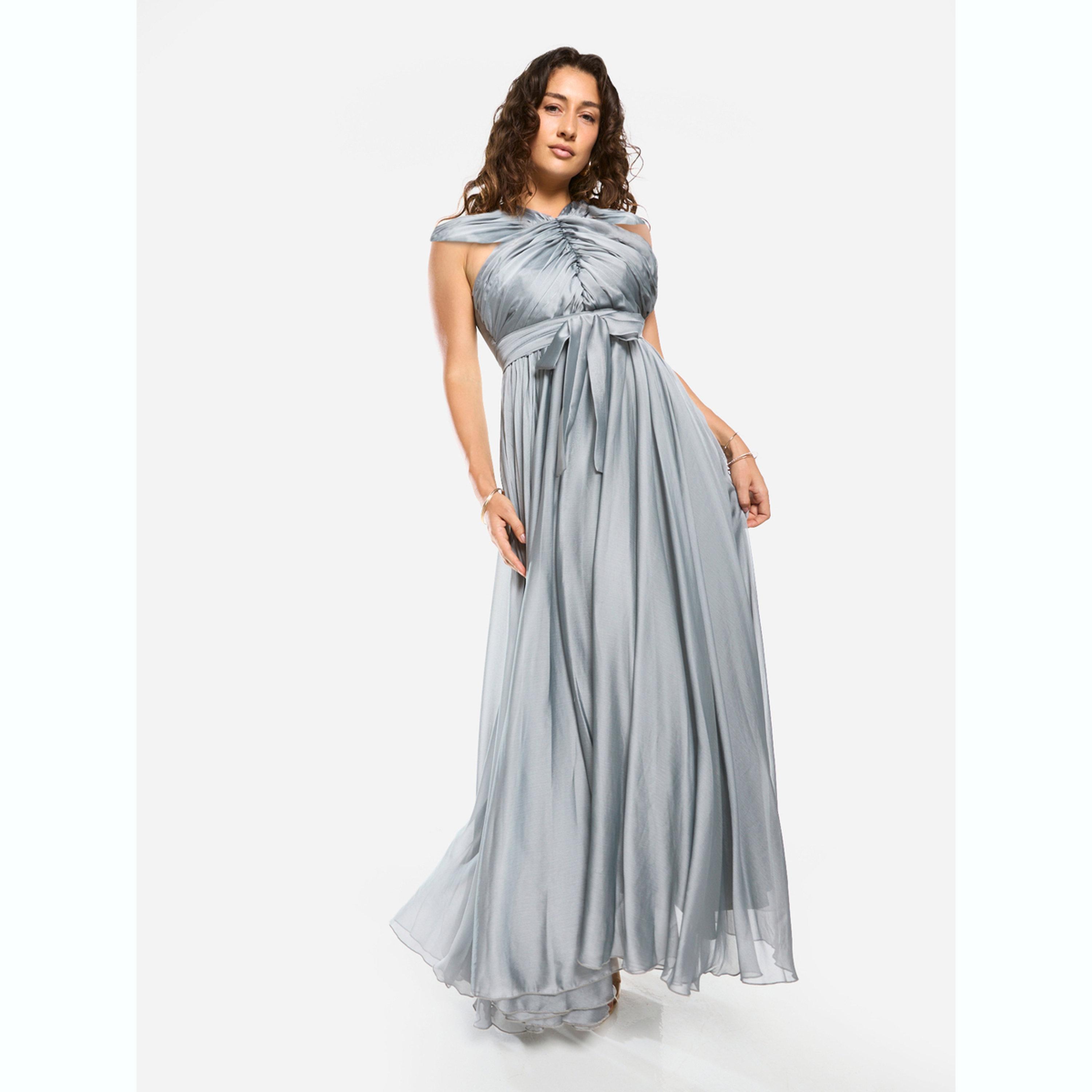 فستان طويل بقصة واسعة بالكامل وجزء علوي مُجسم-women-clothing-dresses-image-4