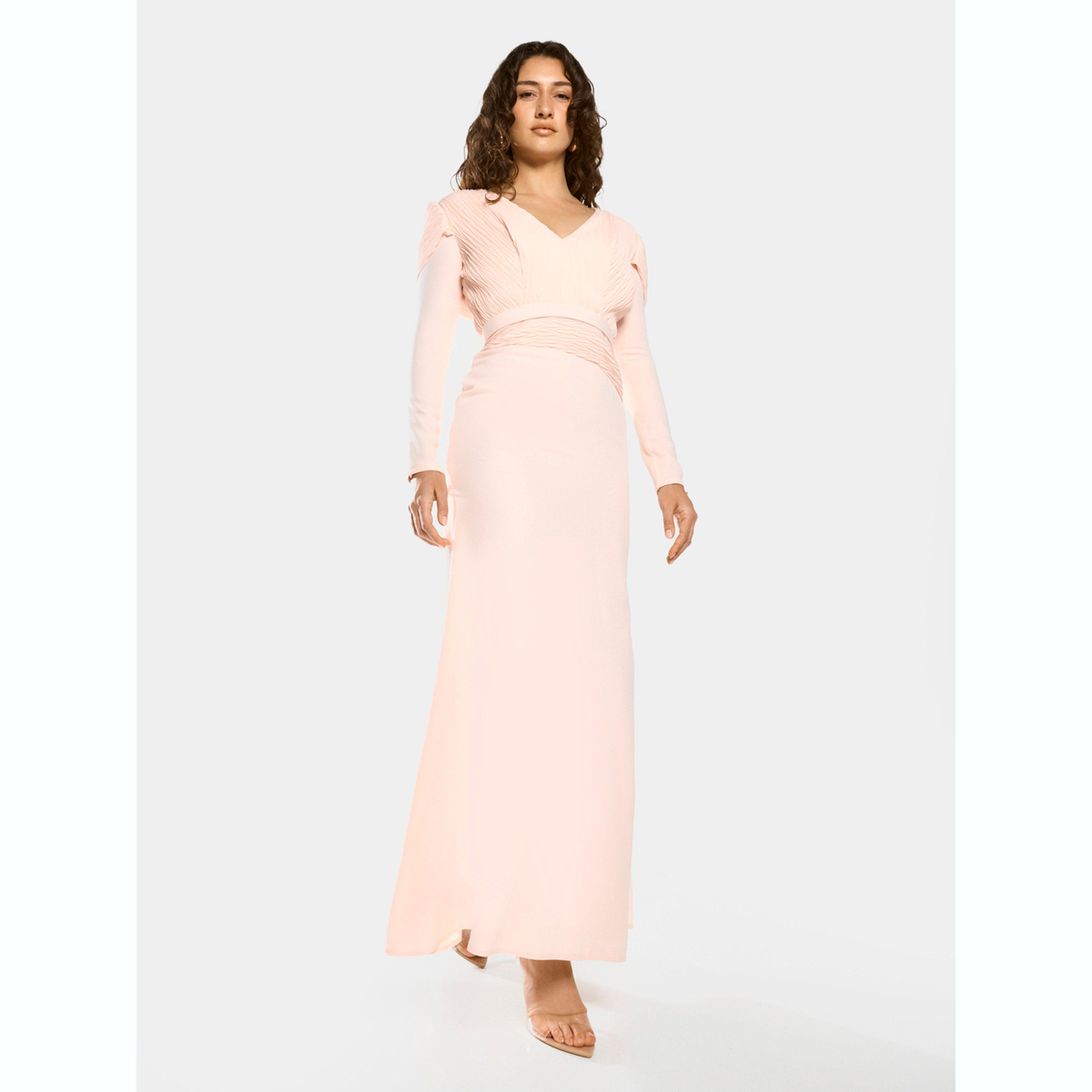 House of Moda X Styli Textured Flow Gown Maxi Dress-women-clothing-dresses-image-1
