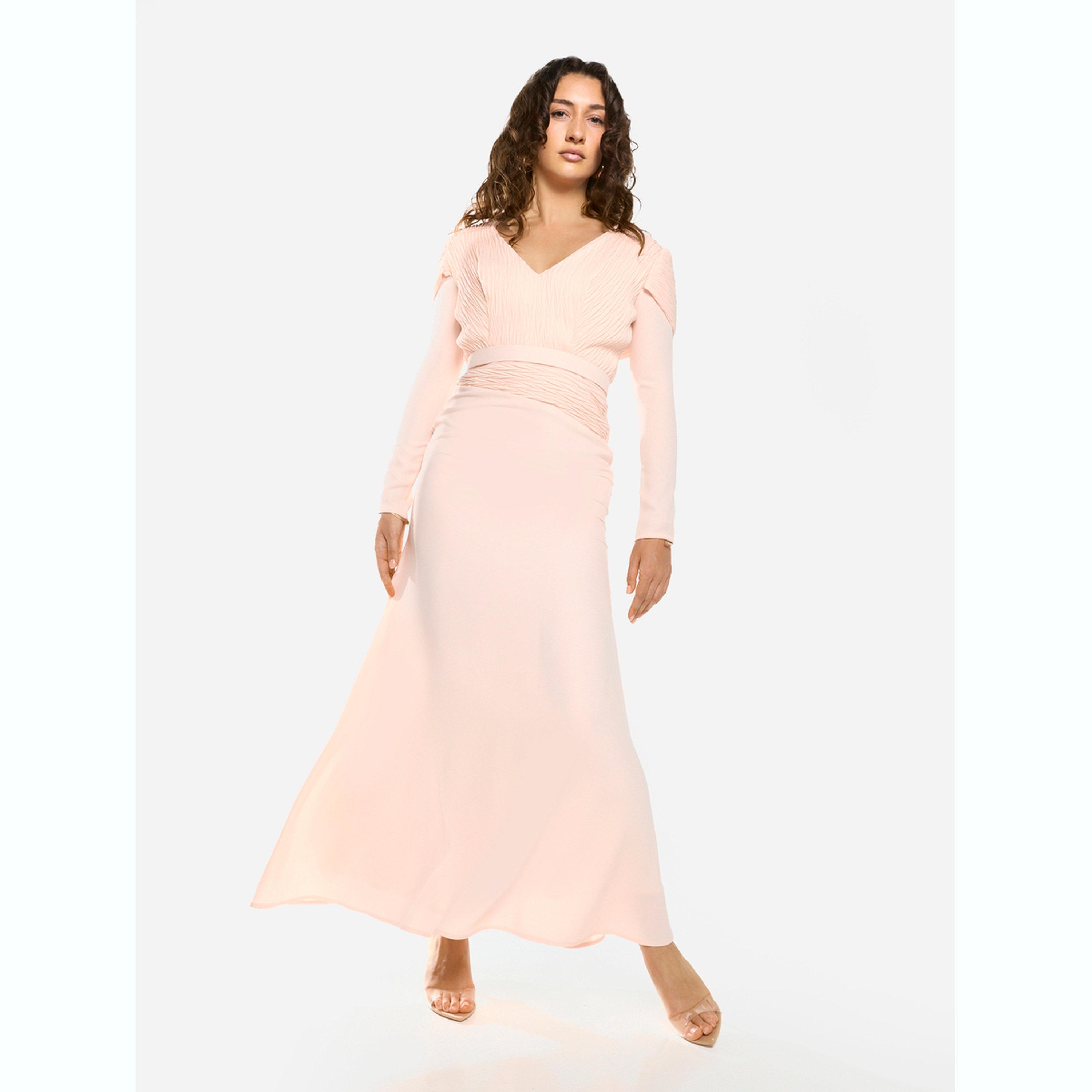 فستان طويل منسدل بتفاصيل بارزة الملمس-women-clothing-dresses-image-4