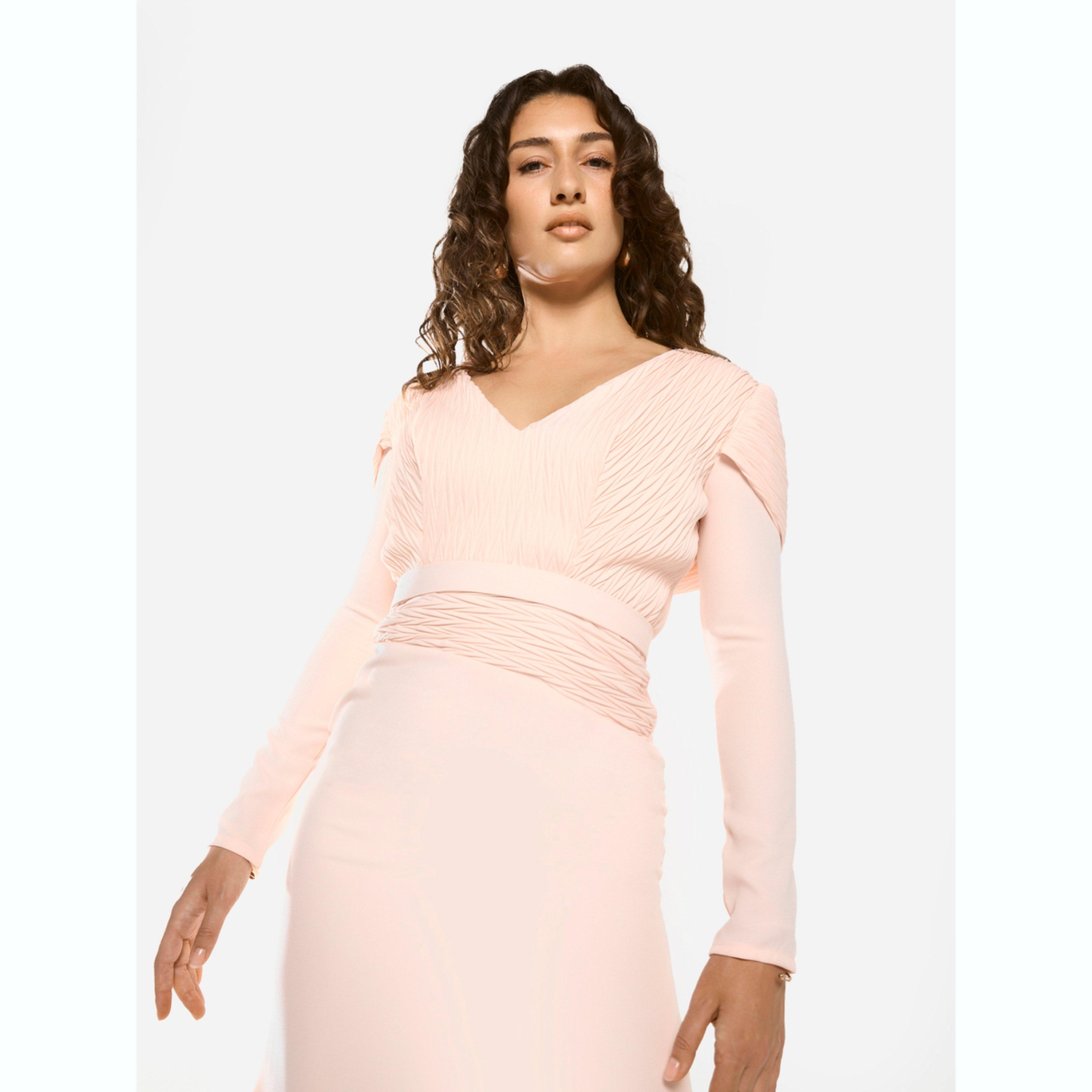 فستان طويل منسدل بتفاصيل بارزة الملمس-women-clothing-dresses-image-5