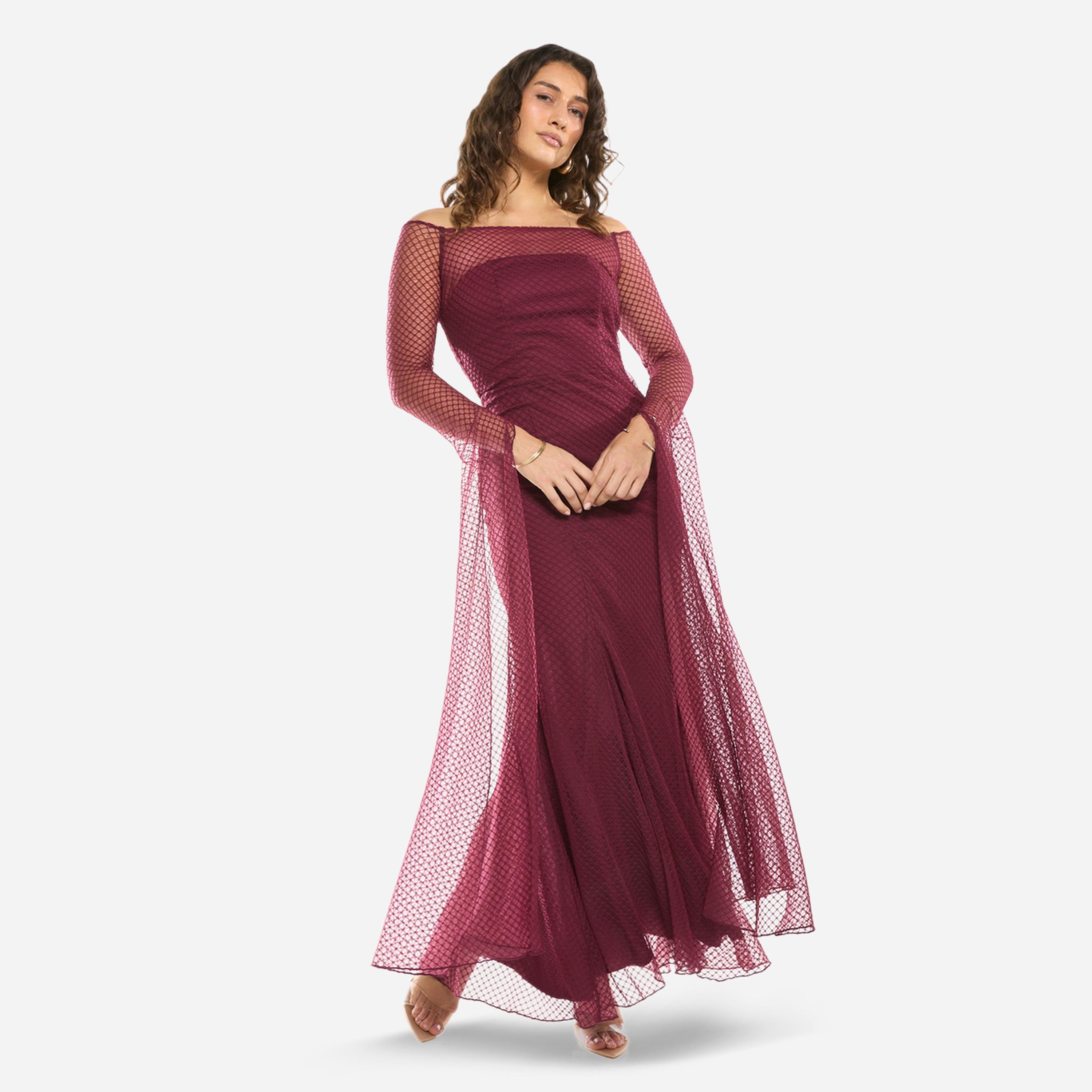 House of Moda X Styli Sheer Overlay Off-Shoulder Maxi Dress-women-clothing-dresses-image-2