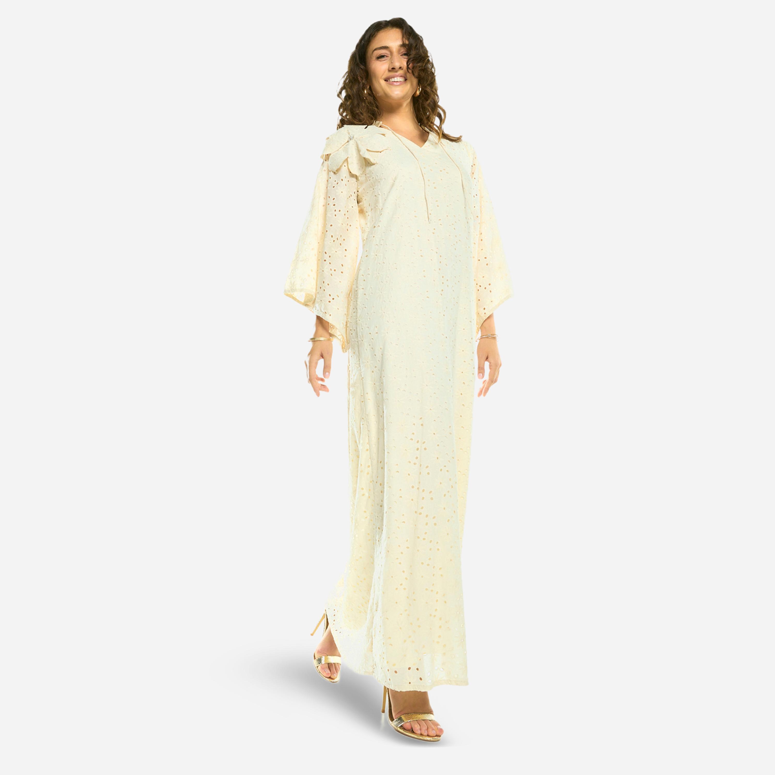 House of Moda X Styli Bow Detail Lace Cut-Out Maxi Dress-women-clothing-dresses-image-2