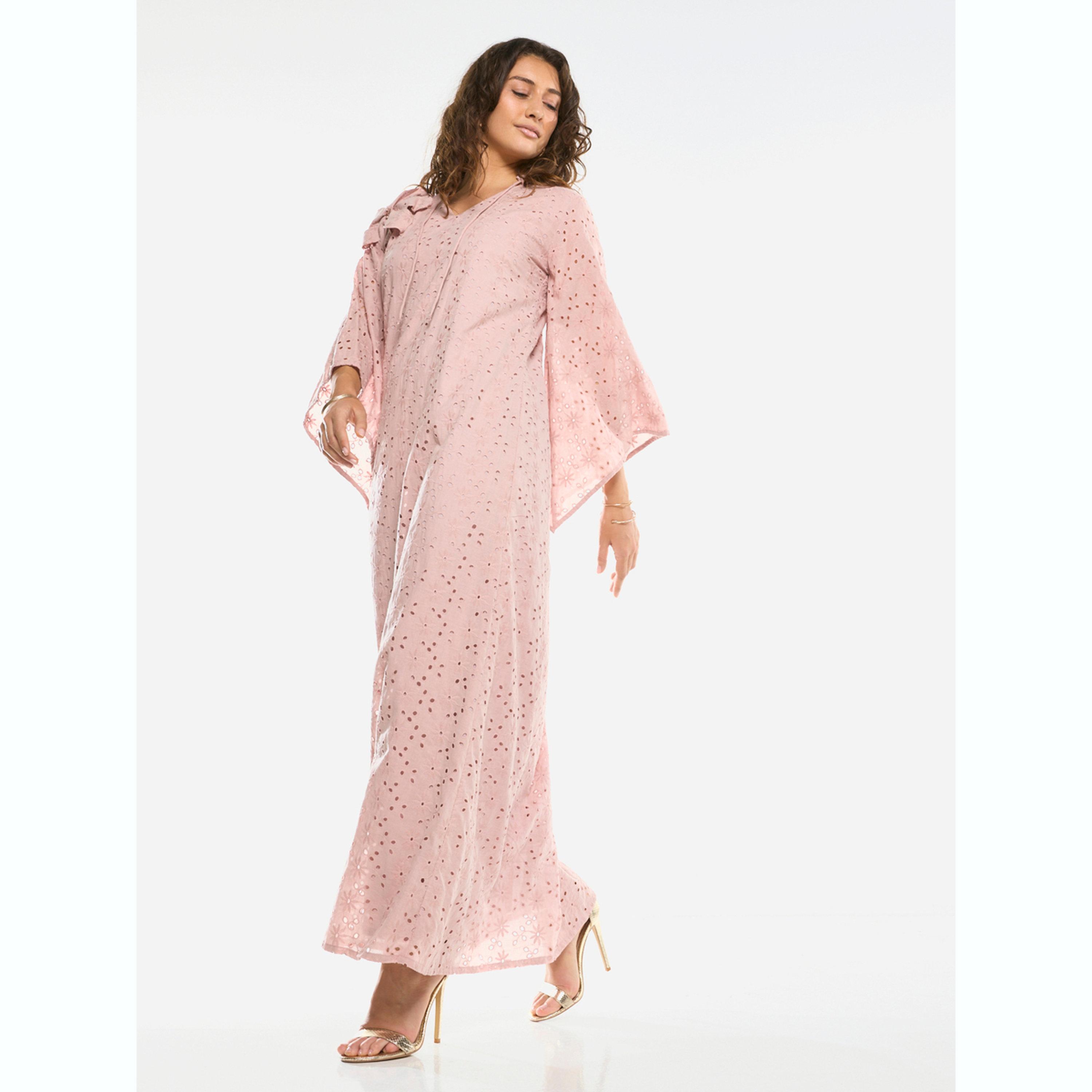House of Moda X Styli Bow Detail Lace Cut-Out Maxi Dress-women-clothing-dresses-image-2