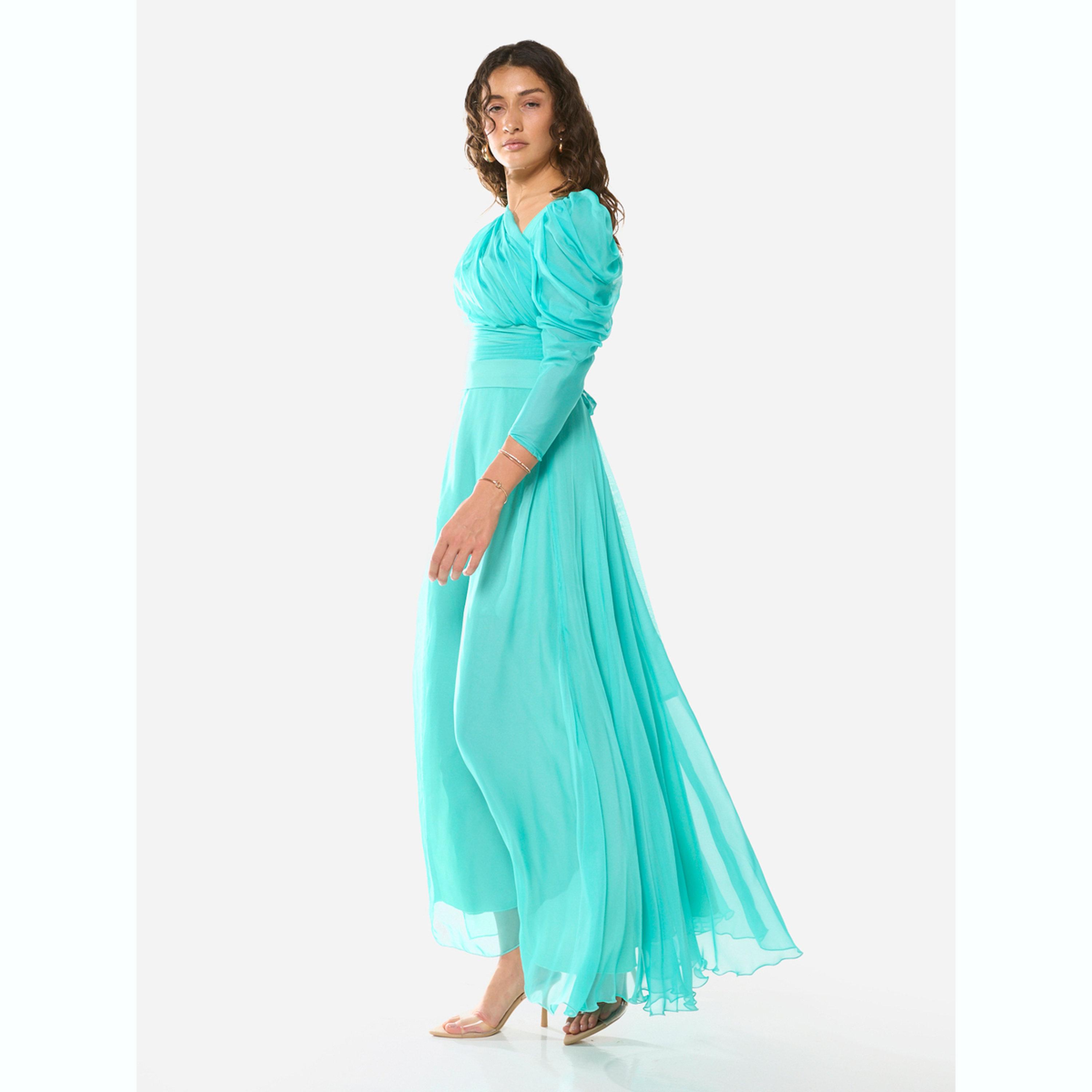 House of Moda X Styli Draped Bodice Puff Sleeve Gown Maxi Dress-women-clothing-dresses-image-3