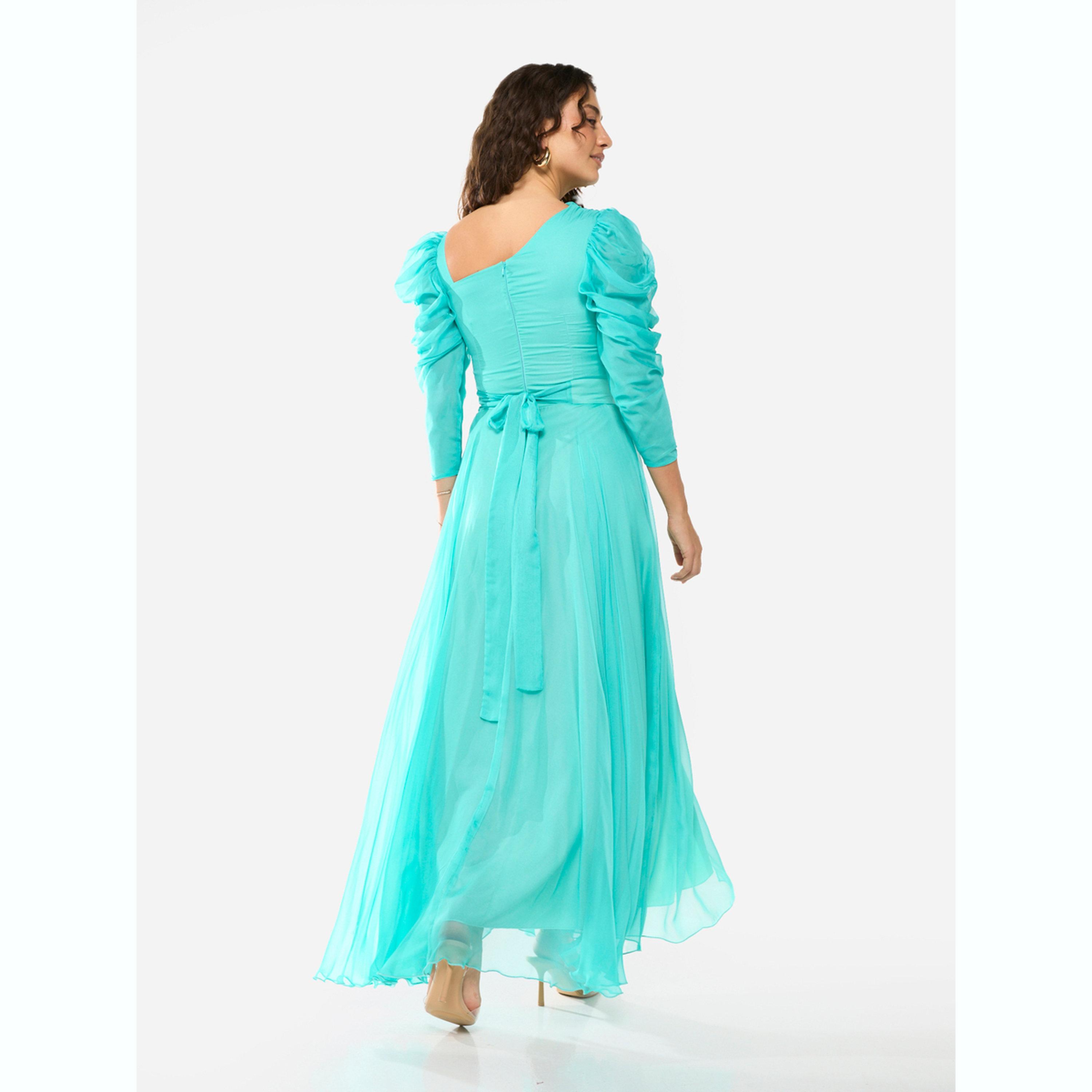 House of Moda X Styli Draped Bodice Puff Sleeve Gown Maxi Dress-women-clothing-dresses-image-5