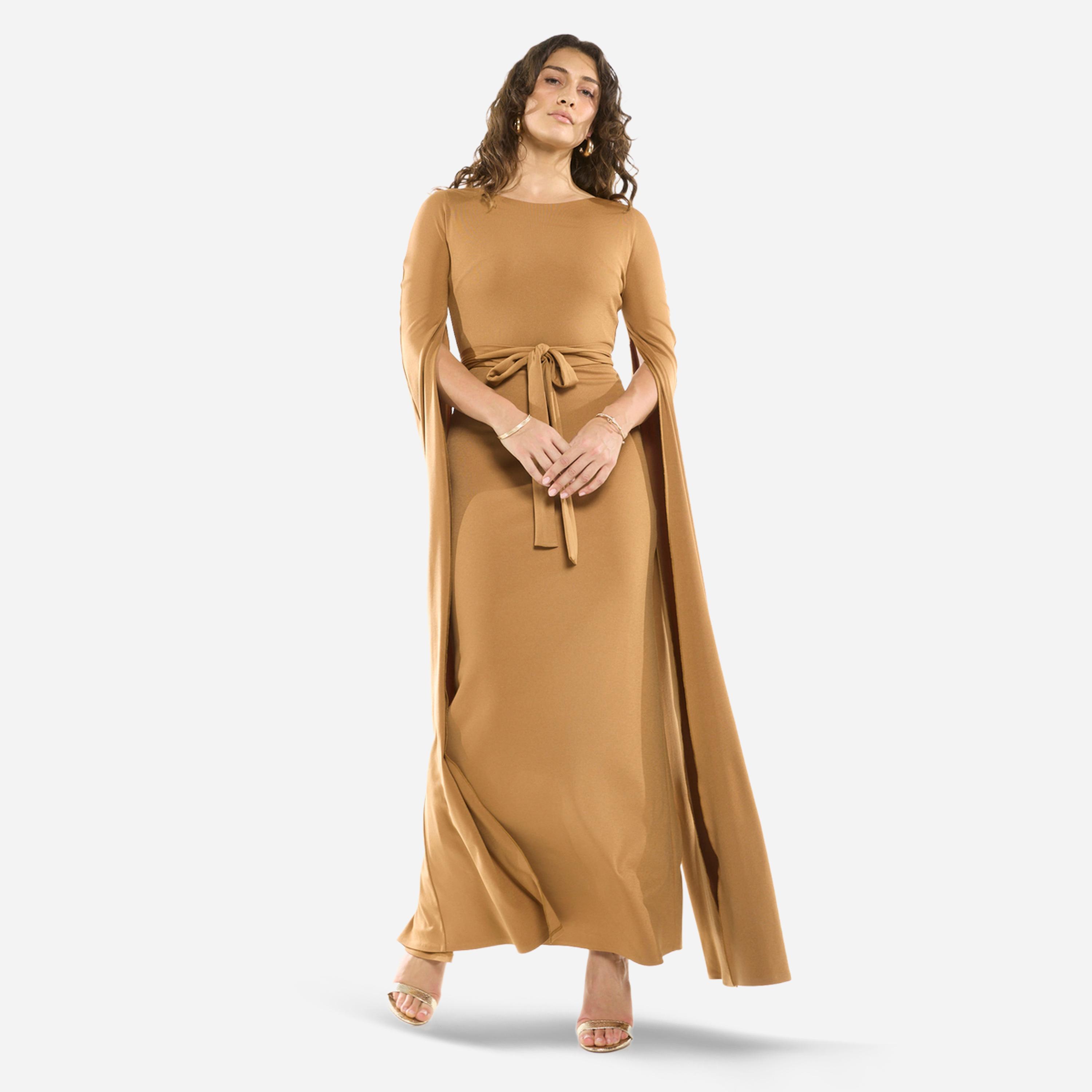 House of Moda X Styli Tie-Waist Cape Sleeve Maxi Dress-women-clothing-dresses-image-1