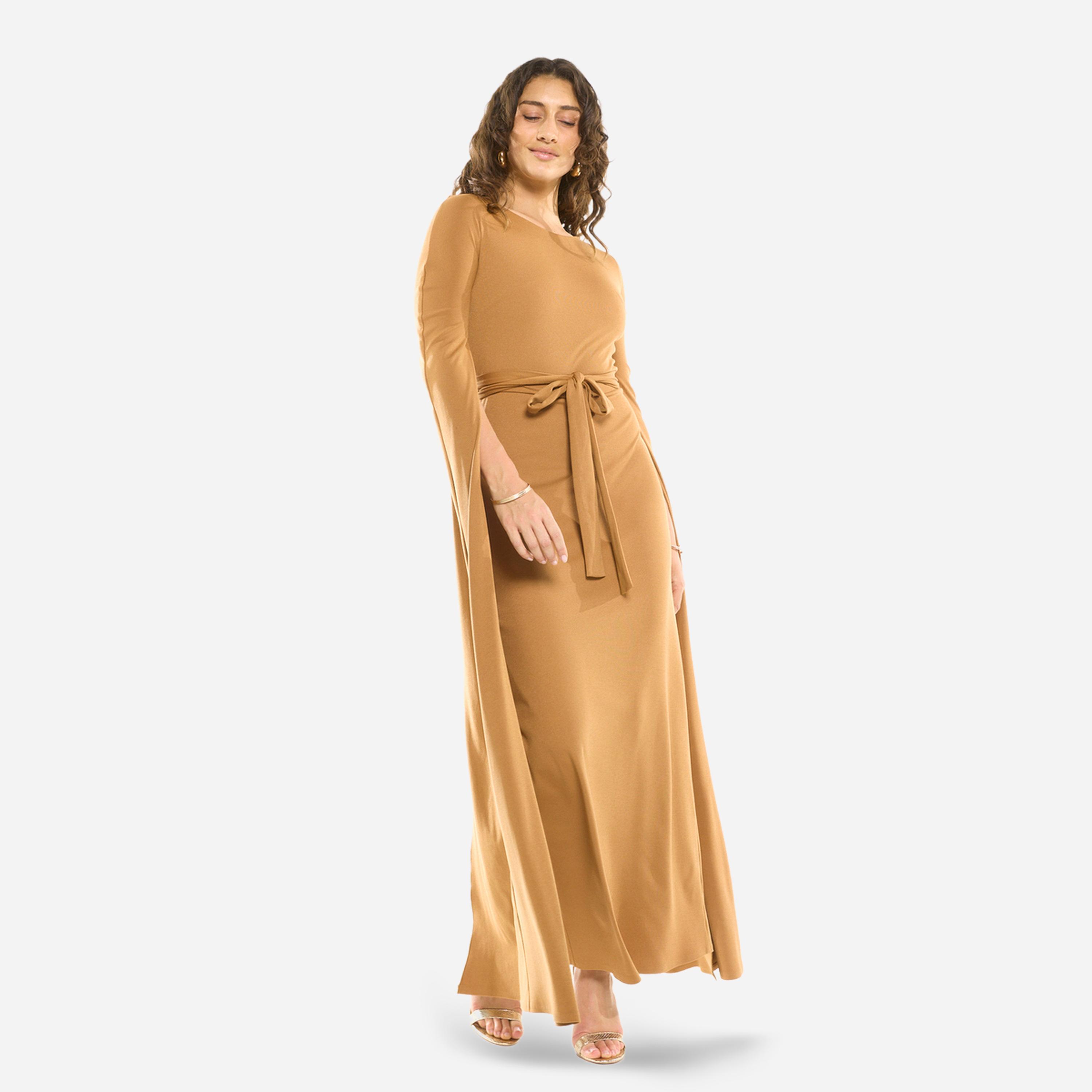 House of Moda X Styli Tie-Waist Cape Sleeve Maxi Dress-women-clothing-dresses-image-3