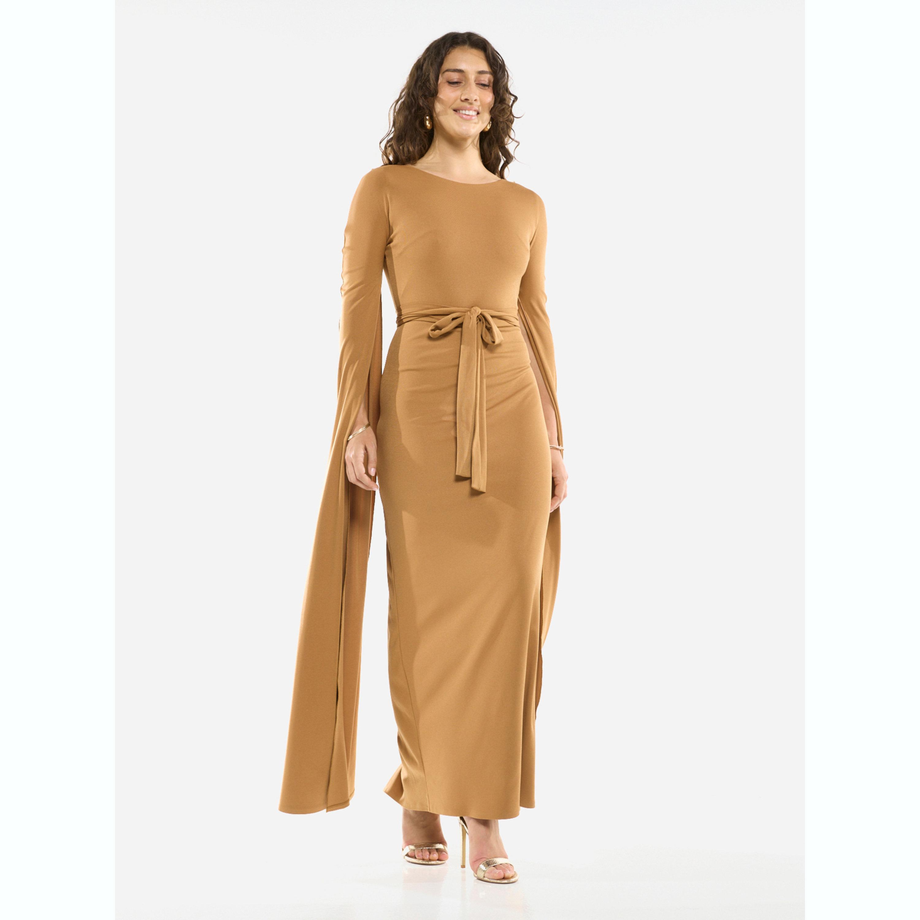 House of Moda X Styli Tie-Waist Cape Sleeve Maxi Dress-women-clothing-dresses-image-4