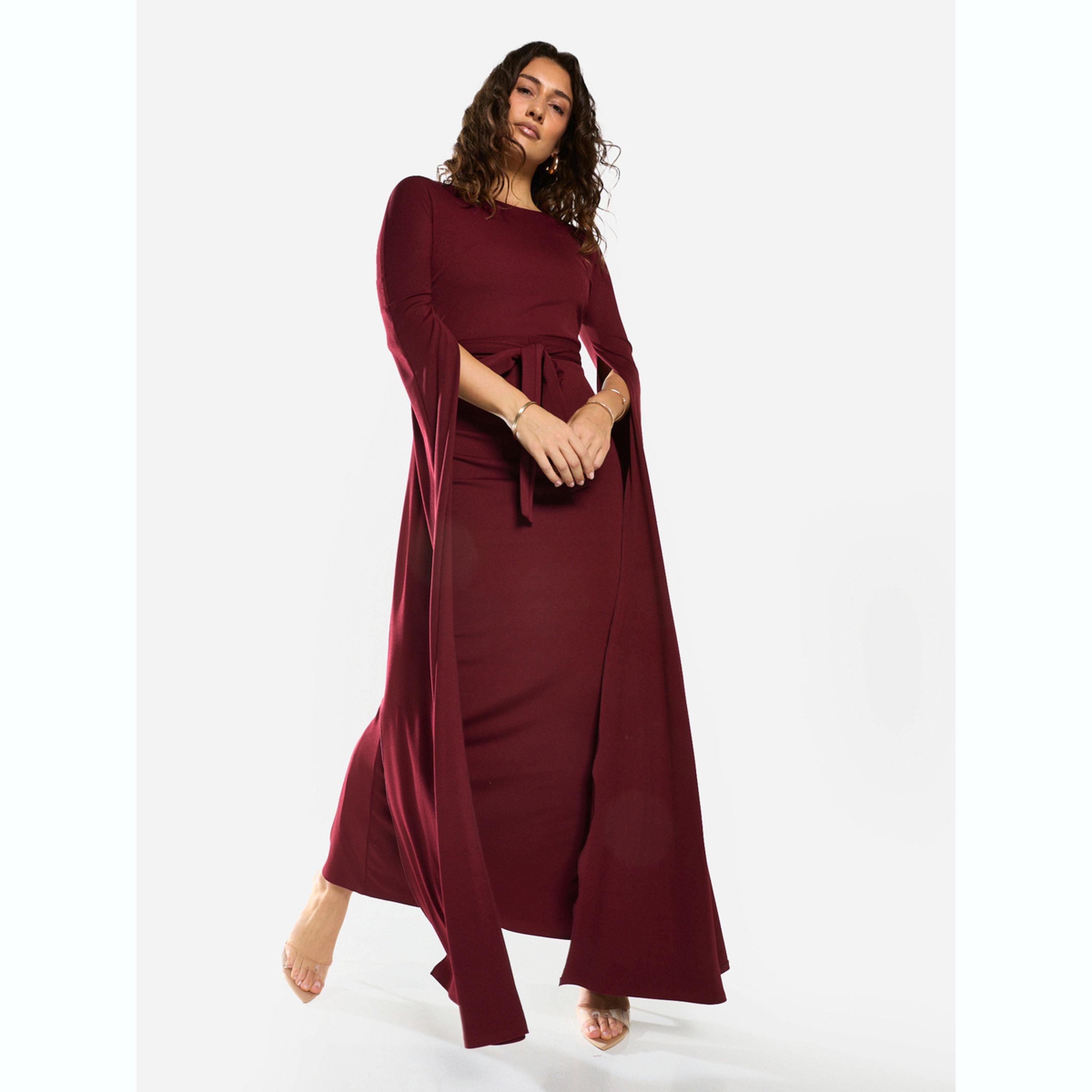 House of Moda X Styli Tie-Waist Cape Sleeve Maxi Dress-women-clothing-dresses-image-4