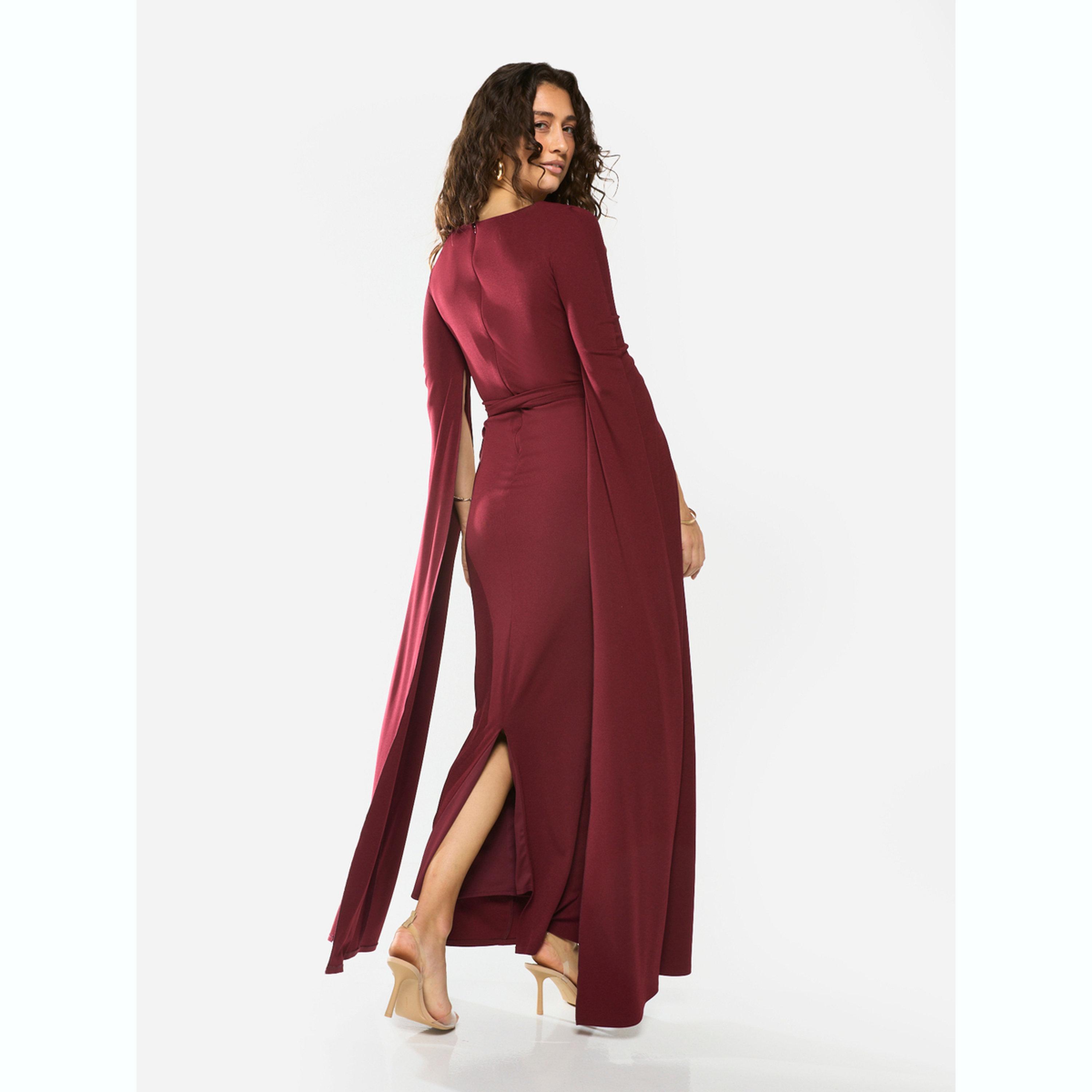 House of Moda X Styli Tie-Waist Cape Sleeve Maxi Dress-women-clothing-dresses-image-6