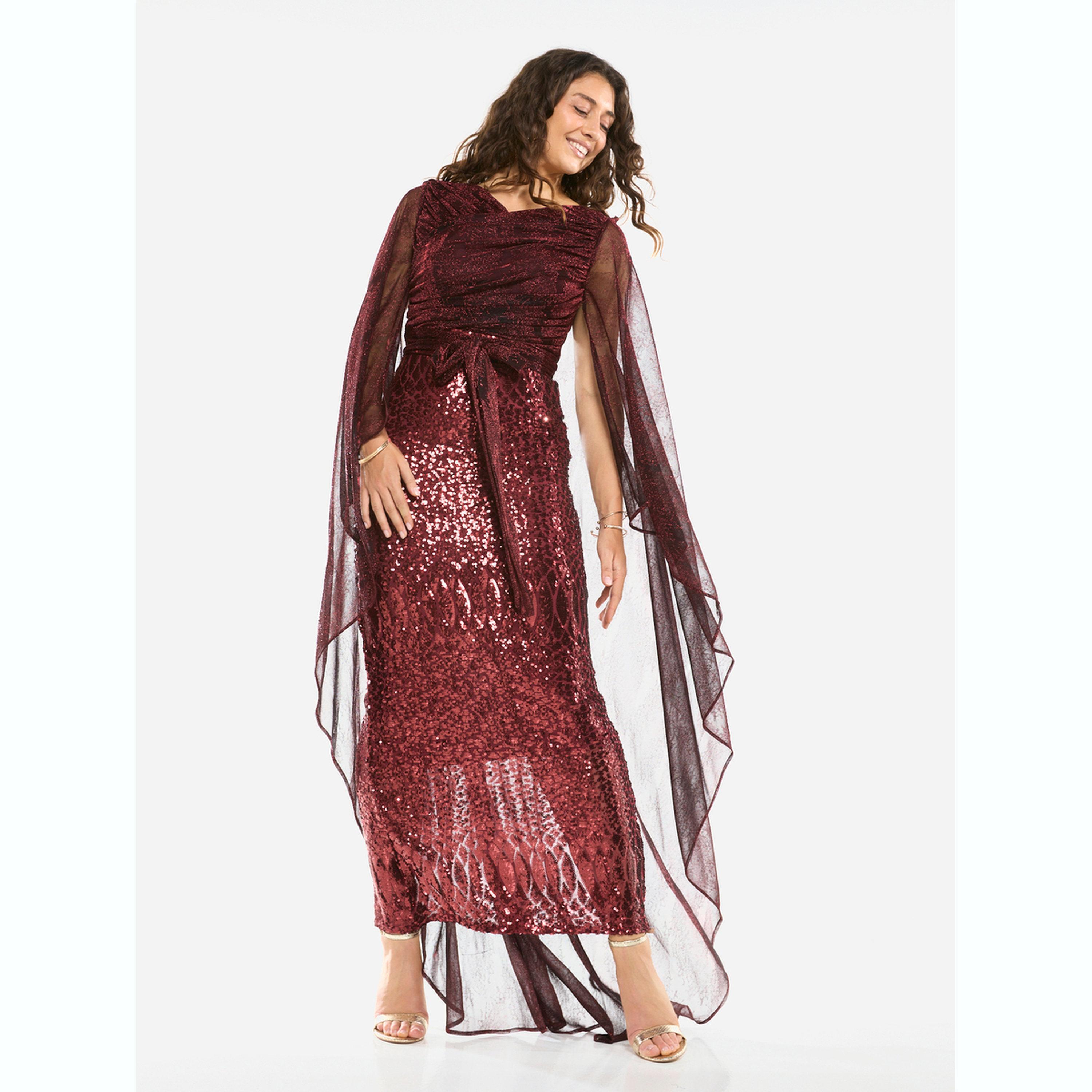 House of Moda X Styli Embellished Drape Tie-Waist Overlay Maxi Dress-women-clothing-dresses-image-4