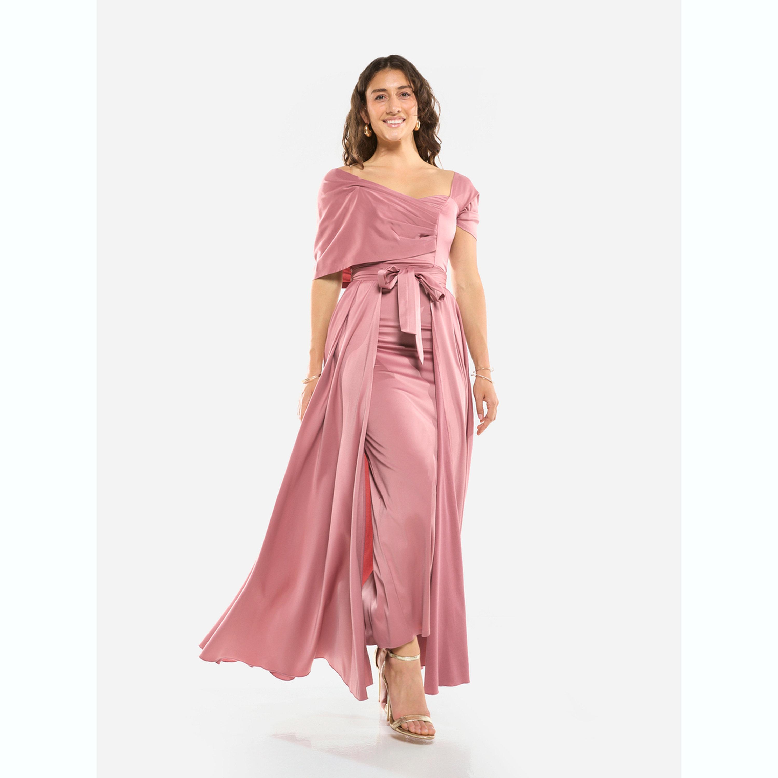 فستان طويل واسع مزين بفيونكة-women-clothing-dresses-image-1