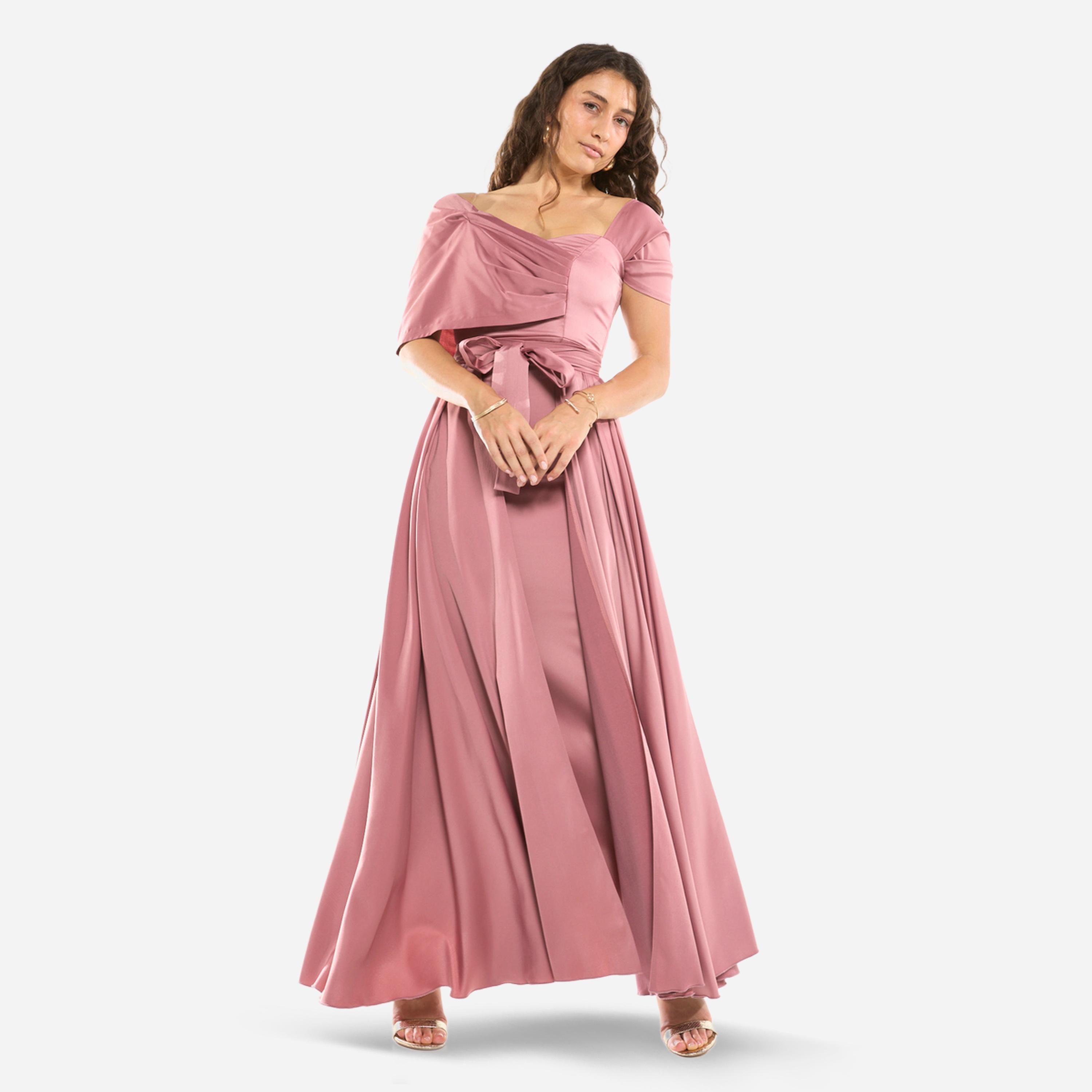 فستان طويل واسع مزين بفيونكة-women-clothing-dresses-image-2