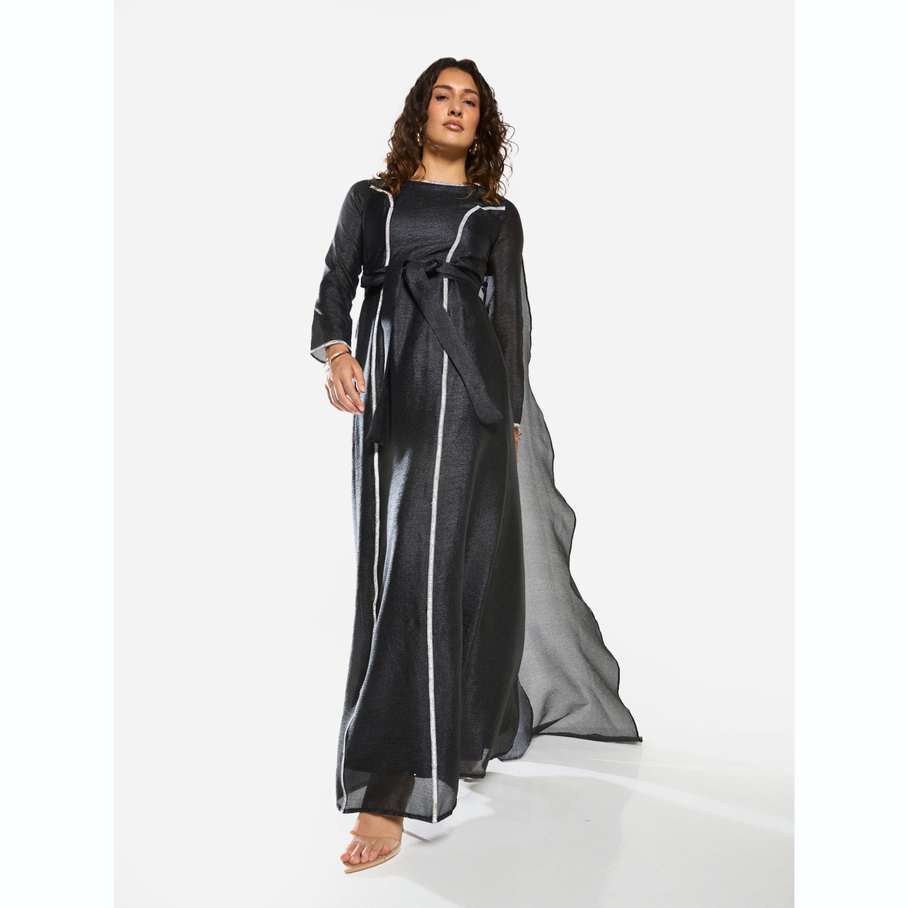 House of Moda X Styli Sheer Overlay Tie-Waist A-Line Maxi Dress-women-clothing-dresses-image-2